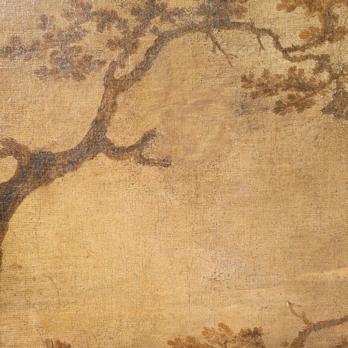 Huge Painting, 193x243cm, Animated Landscape, 17th Century photo furniture
