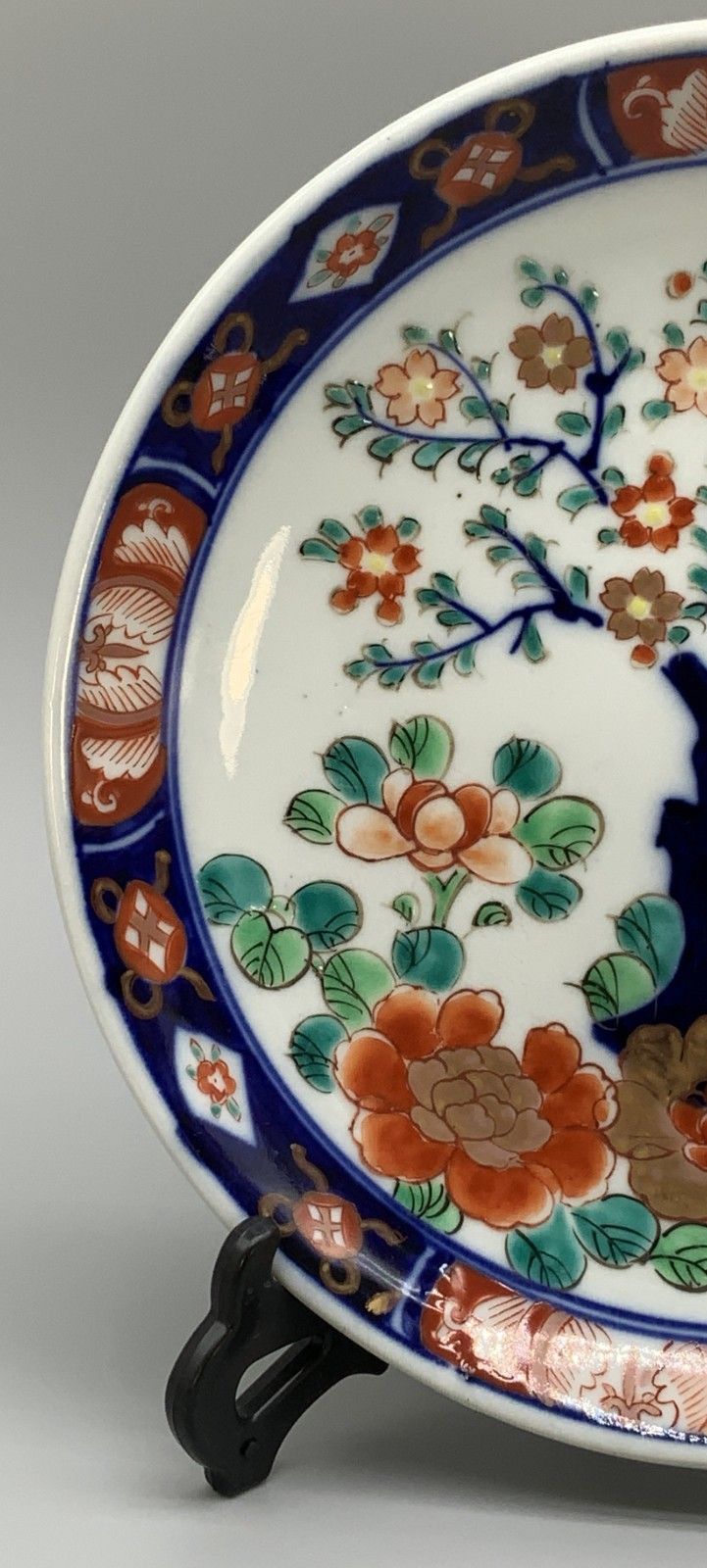Japanese Arita Porcelain Charger Dish Imari 19th Century Antique Plate photo vintage