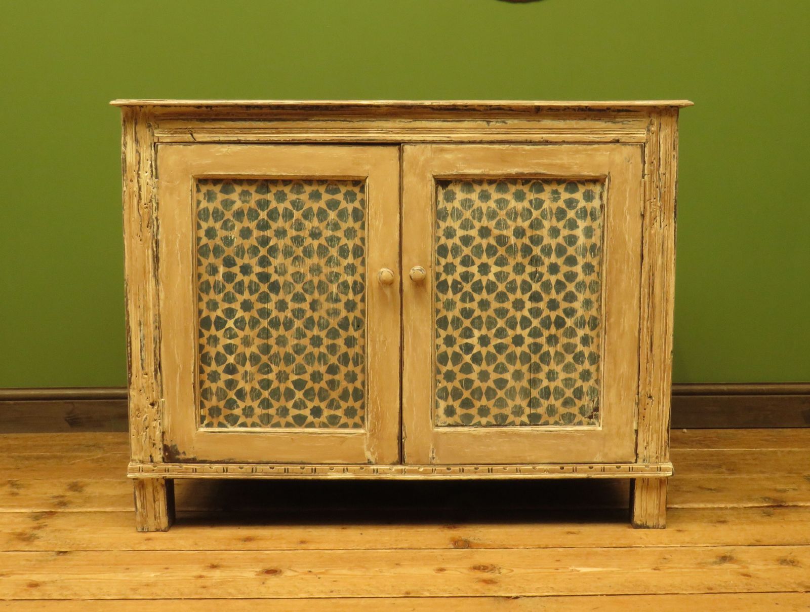 Shabby Chic Cupboard With Stencilled Detailing photo furniture