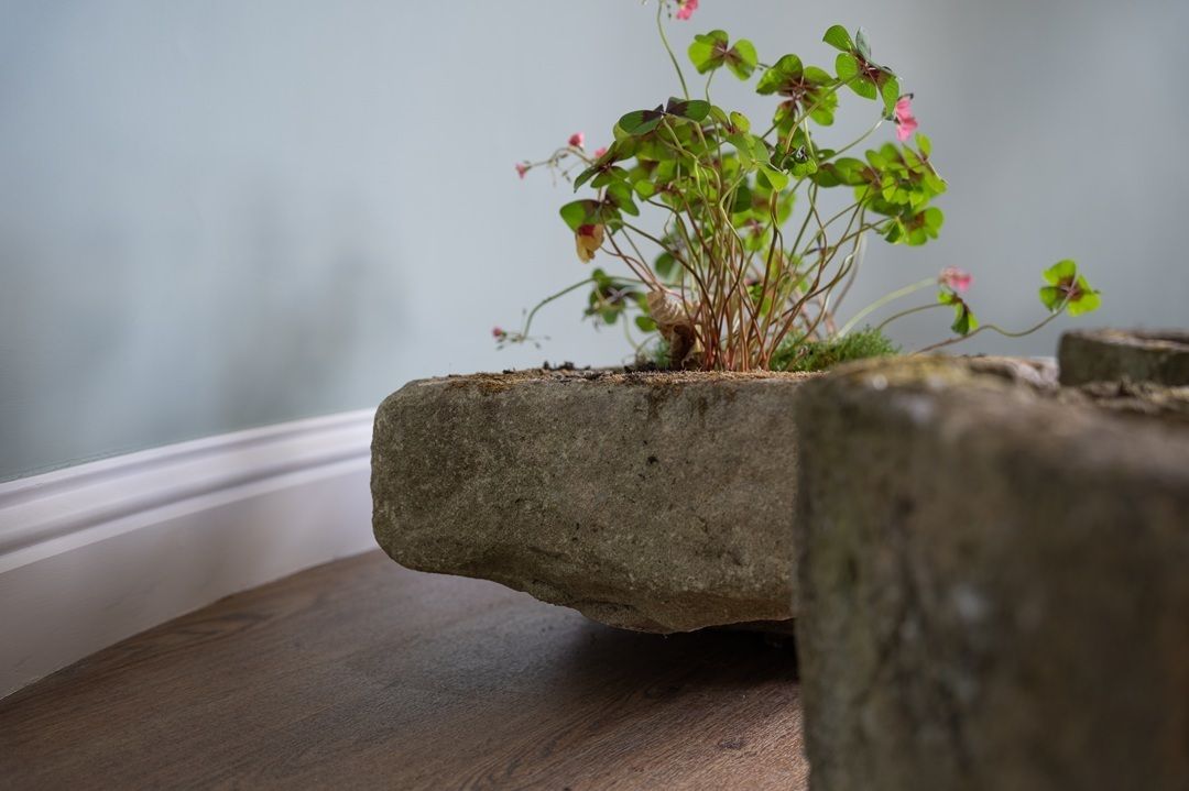 Set Of Antique Stone Garden Planters photo vintage