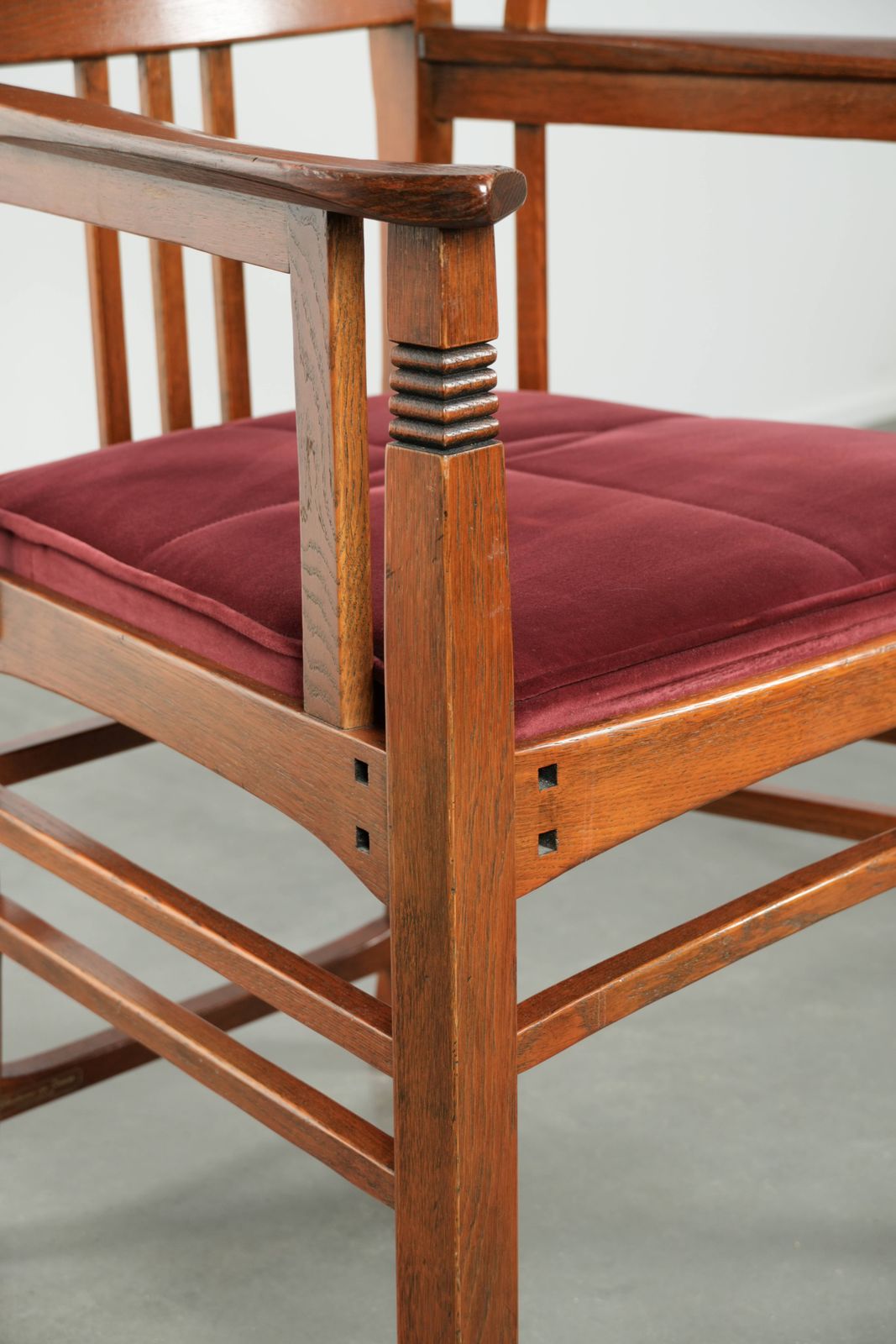 photo for sale Art Nouveau/ Jugendstil Design Schuitema Dining Chair/Side Chair With A Luxurious Red Fabric Upholstery
