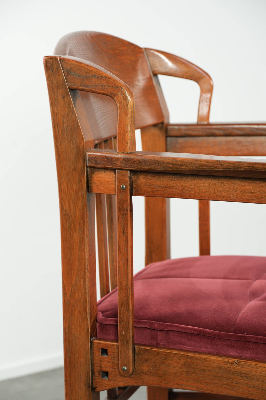 500.0 Art Nouveau/ Jugendstil Design Schuitema Dining Chair/Side Chair With A Luxurious Red Fabric Upholstery photo