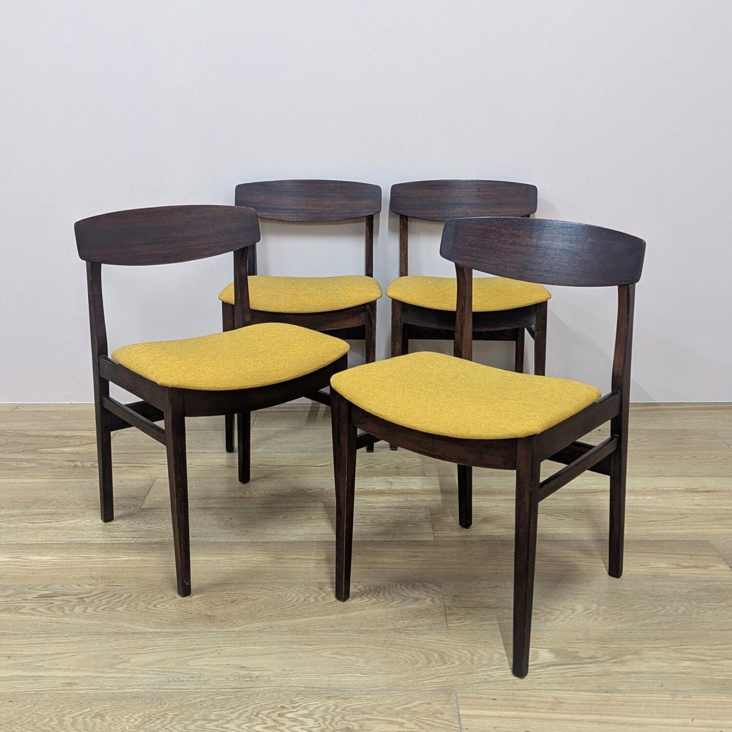 Set Of Four 1960's Beautility Teak Dining Chairs   New Upholstery