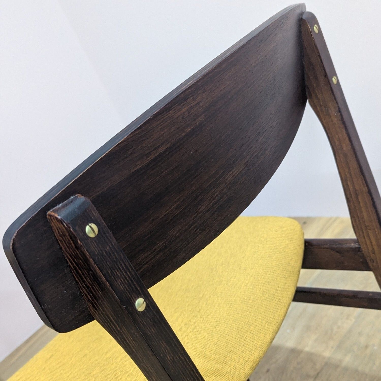 photo vintage Set Of Four 1960's Beautility Teak Dining Chairs   New Upholstery