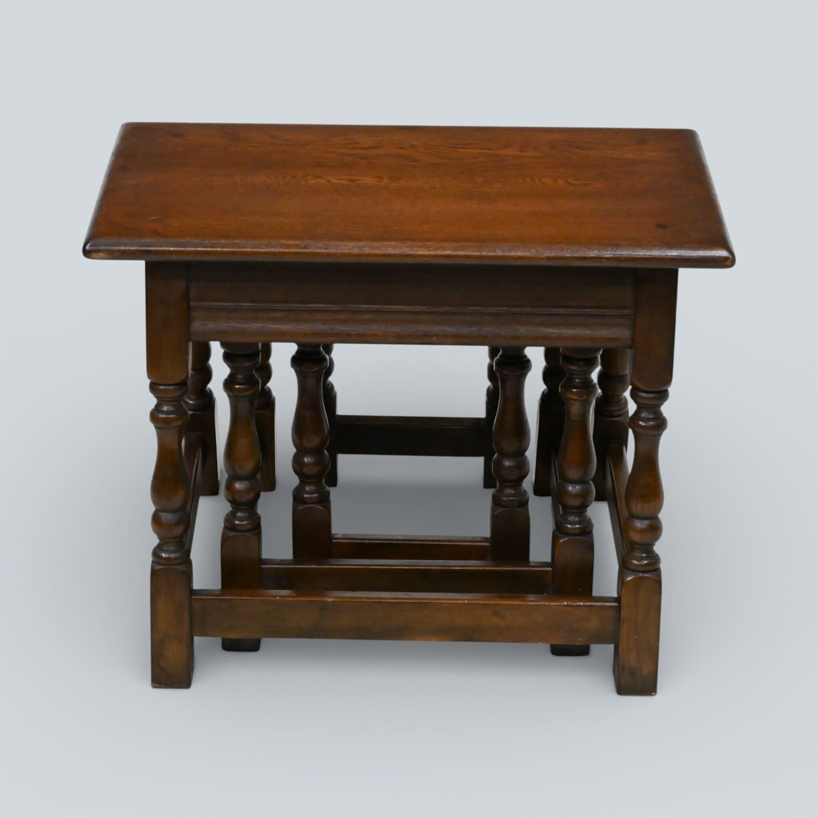 Old Charm Nest Of Tables Solid Oak Model 1494 Gold Badge Finish Free Delivery photo 227.0