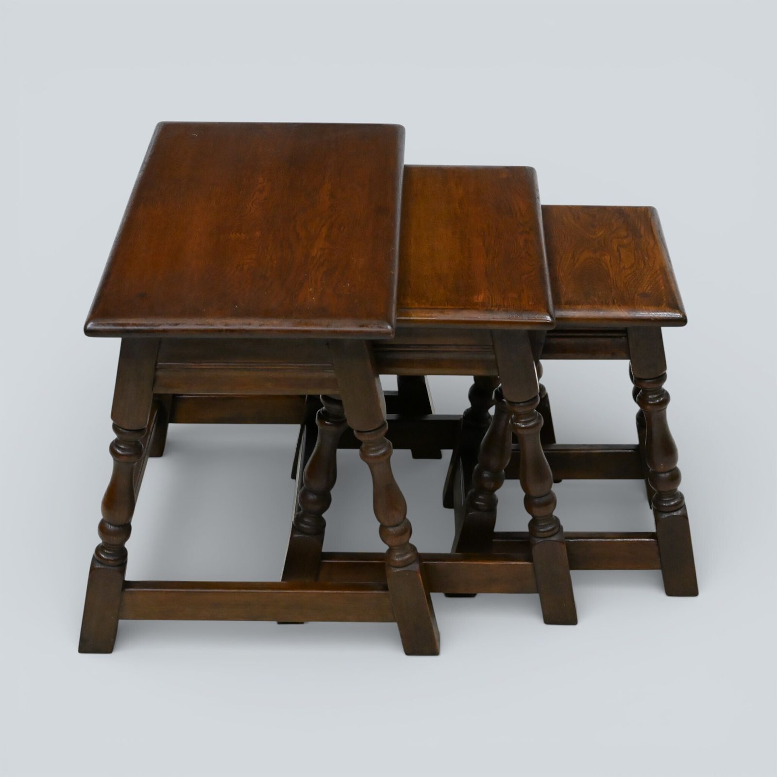 Old Charm Nest Of Tables Solid Oak Model 1494 Gold Badge Finish Free Delivery photo buy
