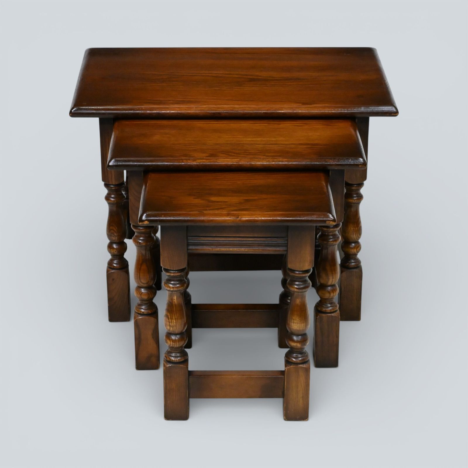 Old Charm Nest Of Tables Solid Oak Model 1494 "Tudor Brown" Finish Free Delivery photo furniture