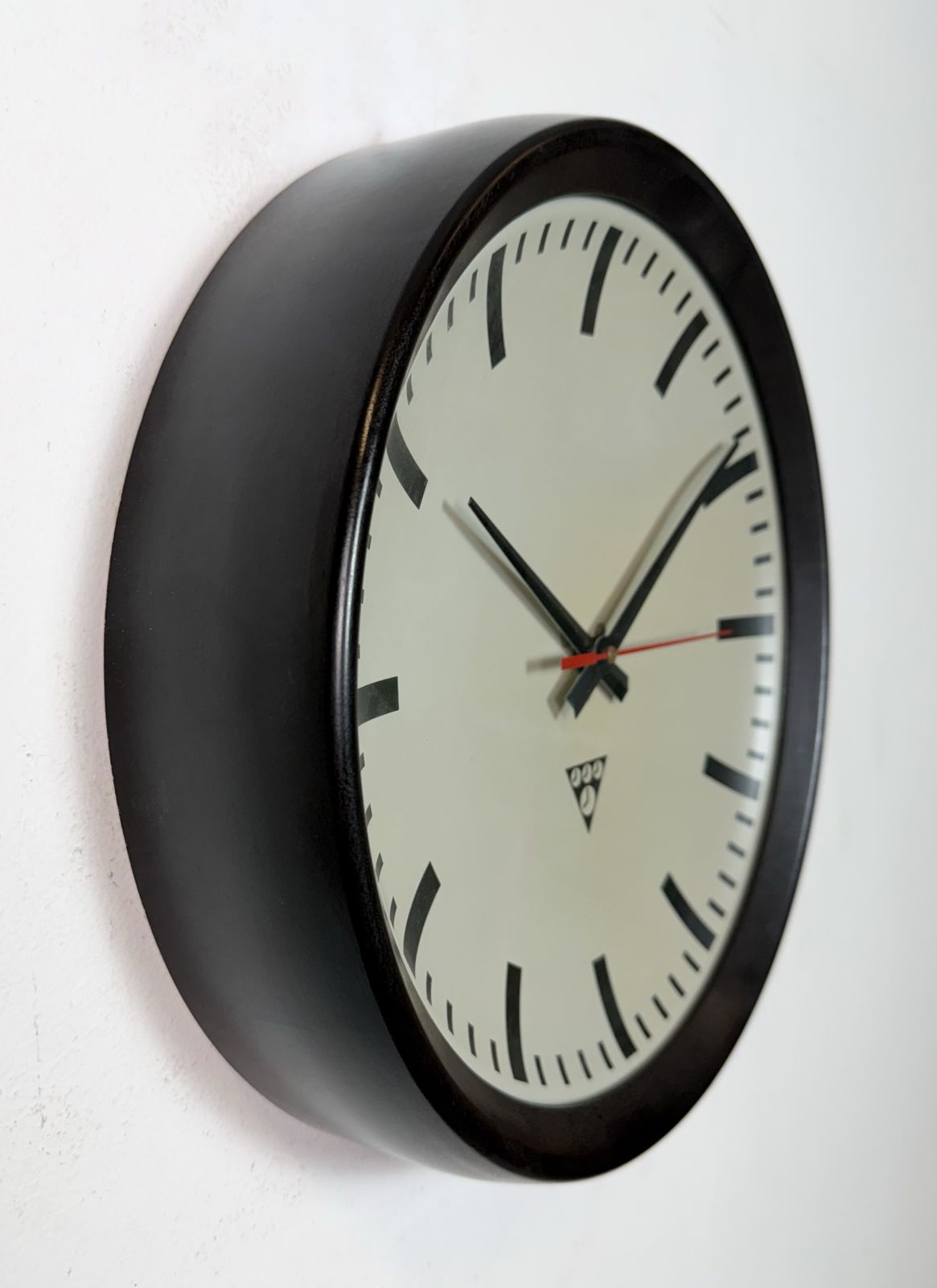 Industrial Brown Bakelite Factory Wall Clock From Pragotron, 1960s photo 189.0