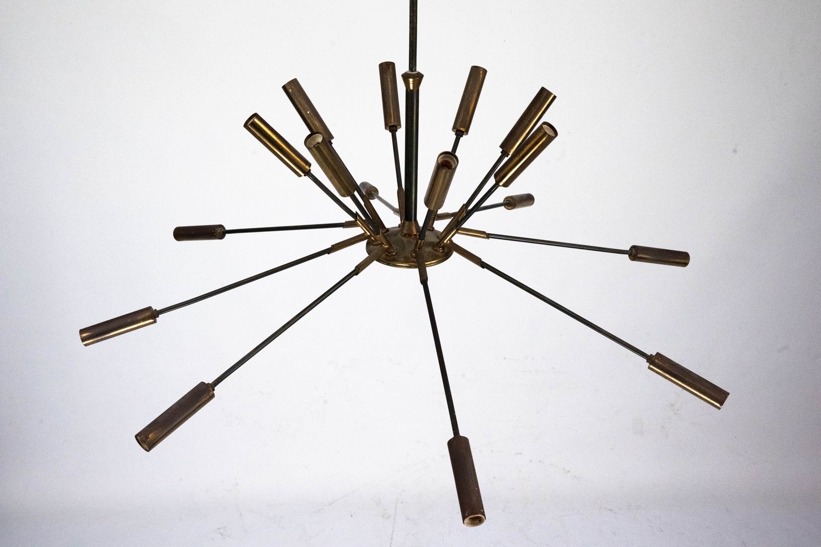 Rare Stilnovo 16 Arm Brass Sputnik Chandelier – 92 Cm Diameter – Italy, 1950s photo buy