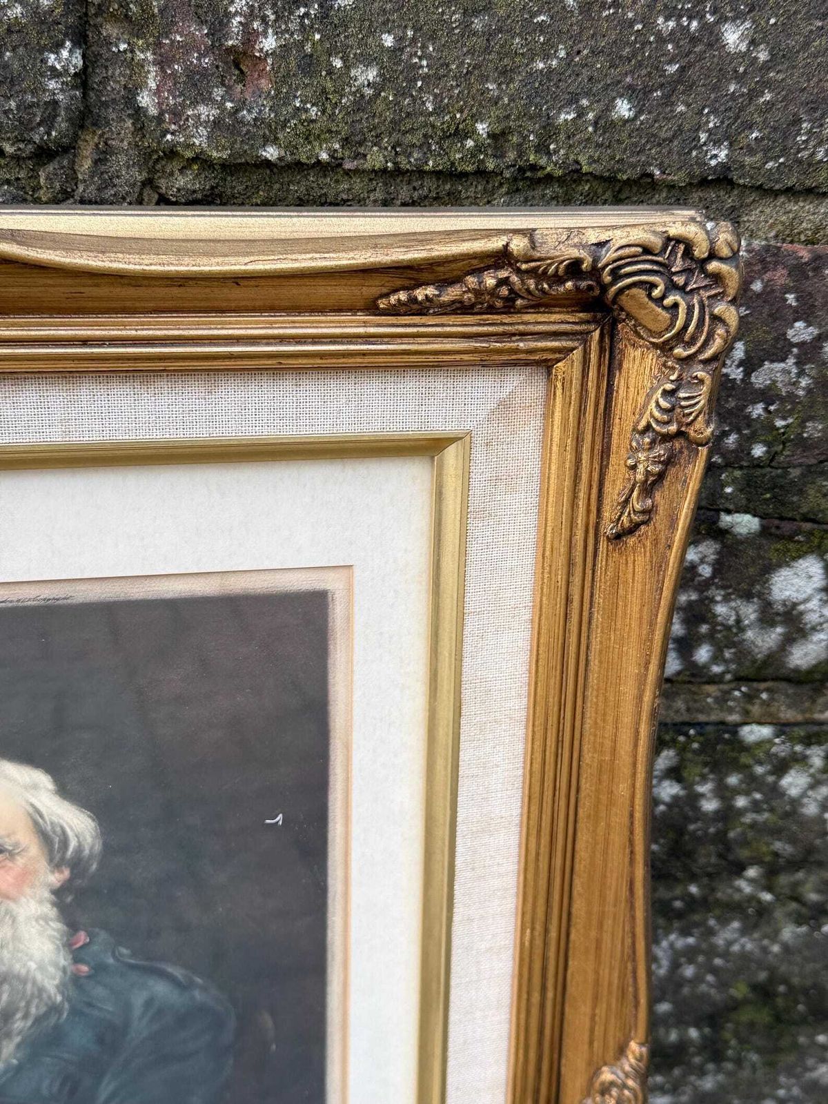 photo furniture Authentic Retro Pair Of Ornate Gilt Framed Classical Portrait Art Prints