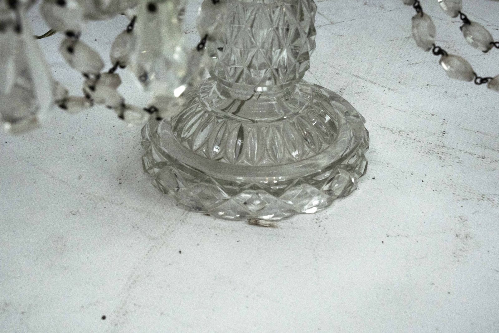 3900.0 Maria Theresa Crystal Candelabra Table Lamps. Set Of Two. Italy 1940s photo