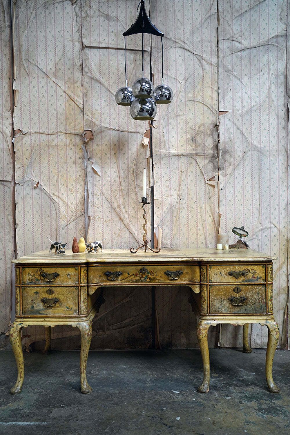 photo buy An Italian Four Tier Cascade Steel Globe Hanging Lamp C.1980