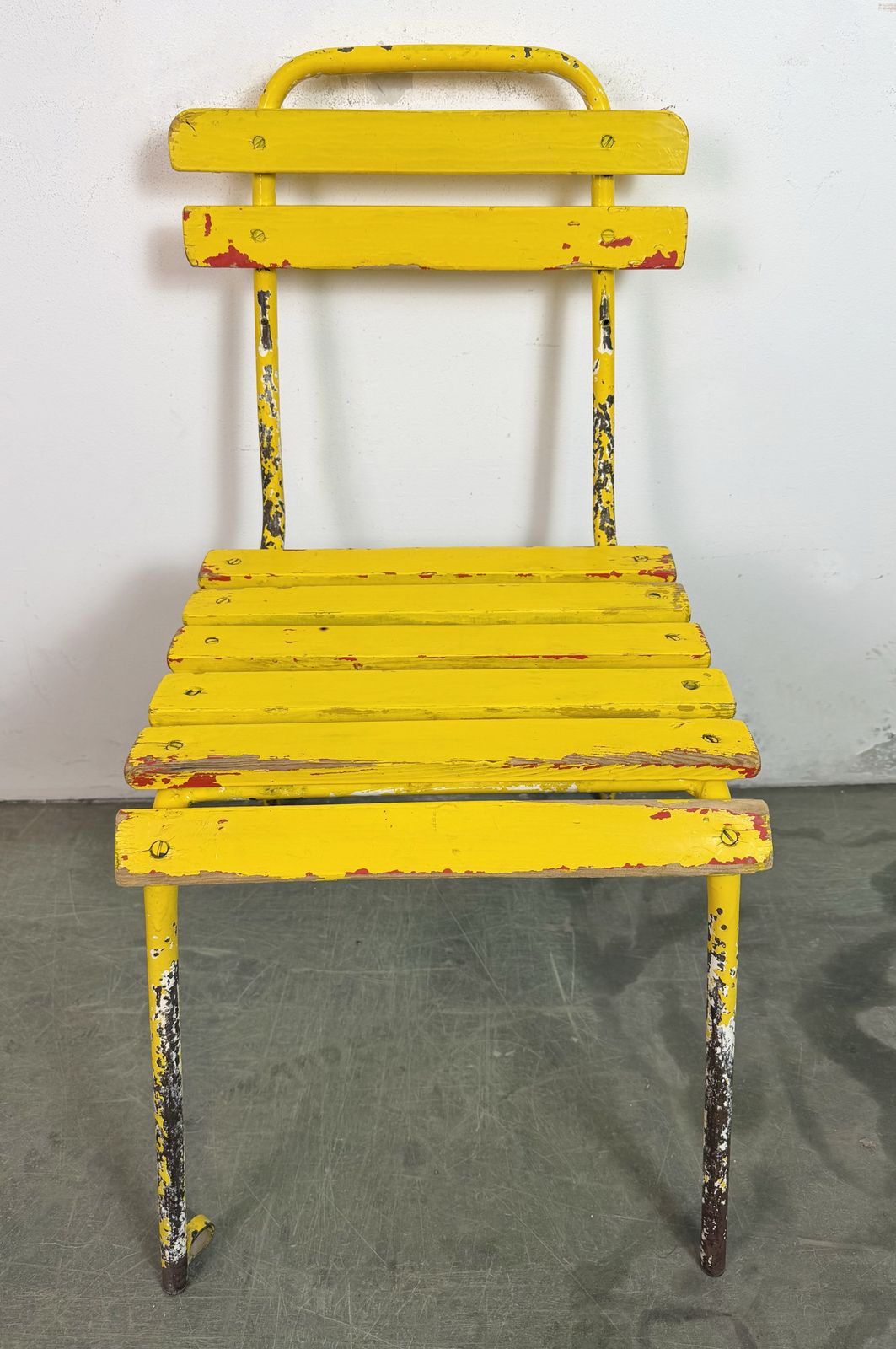 Vintage Yellow Chair, 1960s, Iron photo Garden Furniture