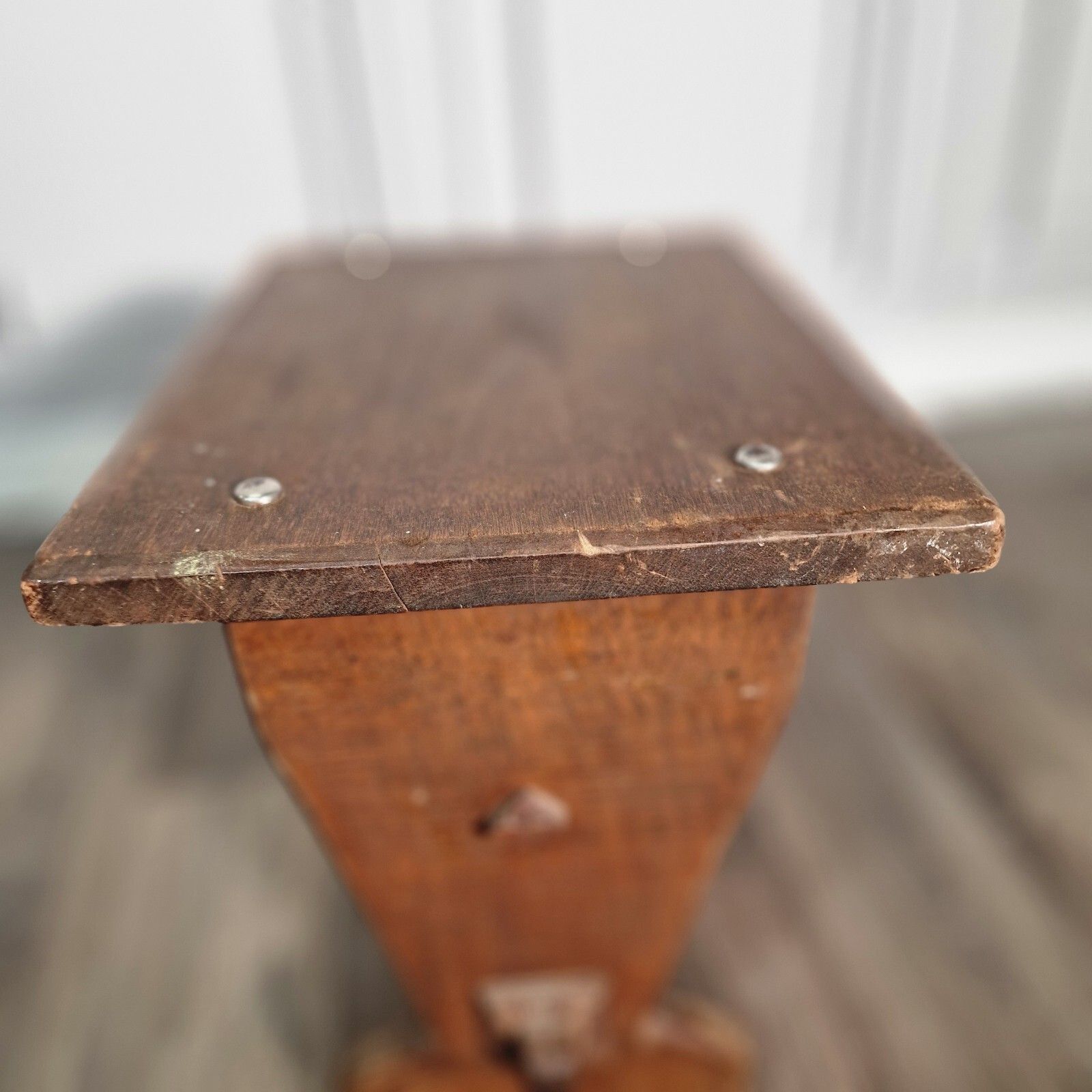 60.0 Antique Oak Side Table Arts & Crafts Refectory Style Occasional Coffee photo