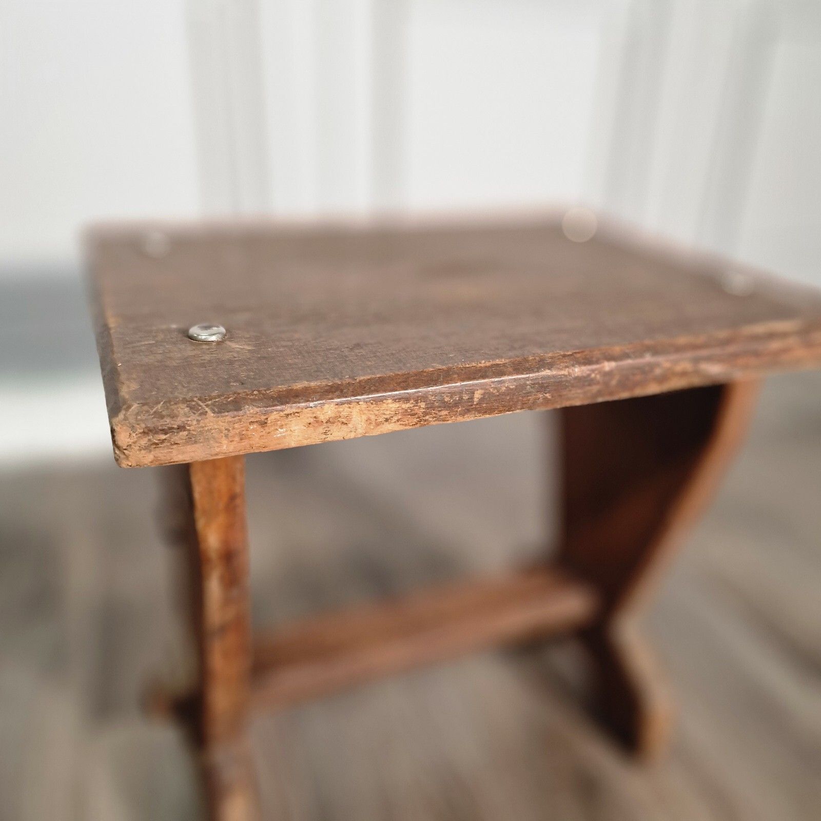 photo vinterior Antique Oak Side Table Arts & Crafts Refectory Style Occasional Coffee