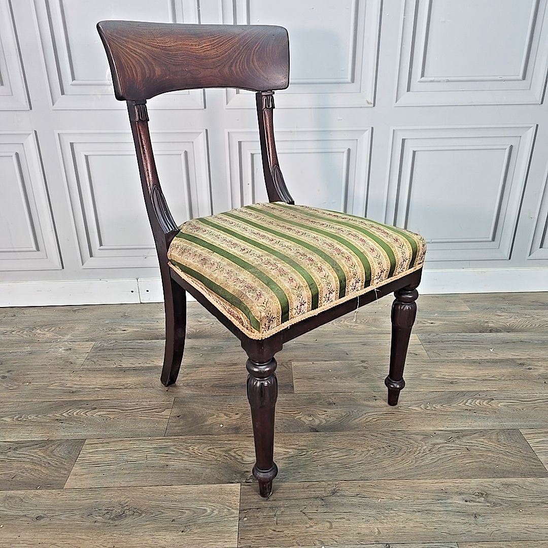 Antique Mahogany Side Chair 19th Century William IV Period Bedroom Dining Carved