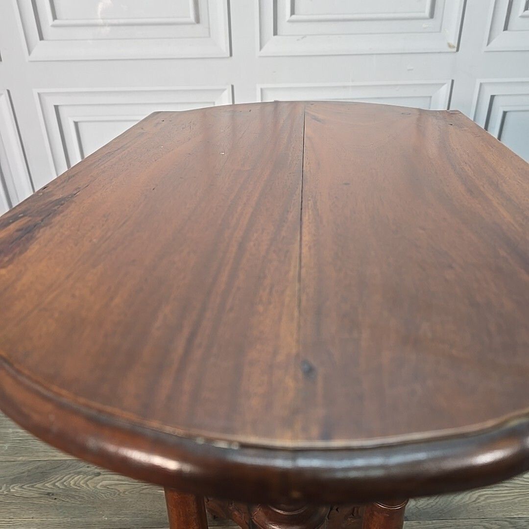 photo vinterior Antique Mahogany Side Table – Hall Lamp Turned Legs & Finial Base – Victorian