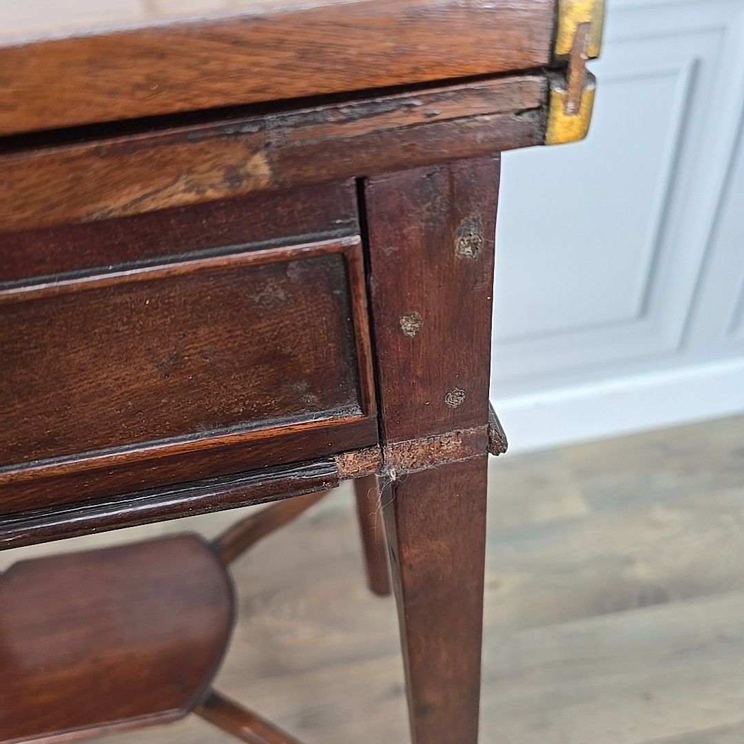 photo furniture Antique Georgian Tea Table Mahogany Lamp Console Folding Games Card Wooden