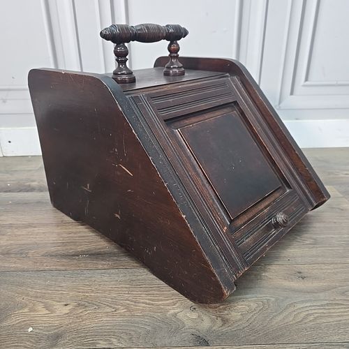 Antique Edwardian Coal Scuttle Wooden Fireside Cabinet Scuttle Storage Hearth photo furniture
