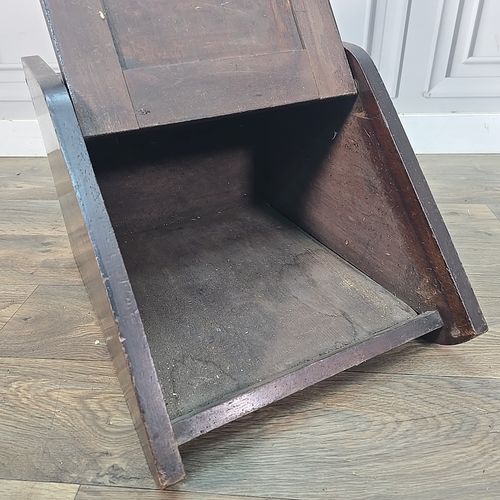 70.0 Antique Edwardian Coal Scuttle Wooden Fireside Cabinet Scuttle Storage Hearth photo