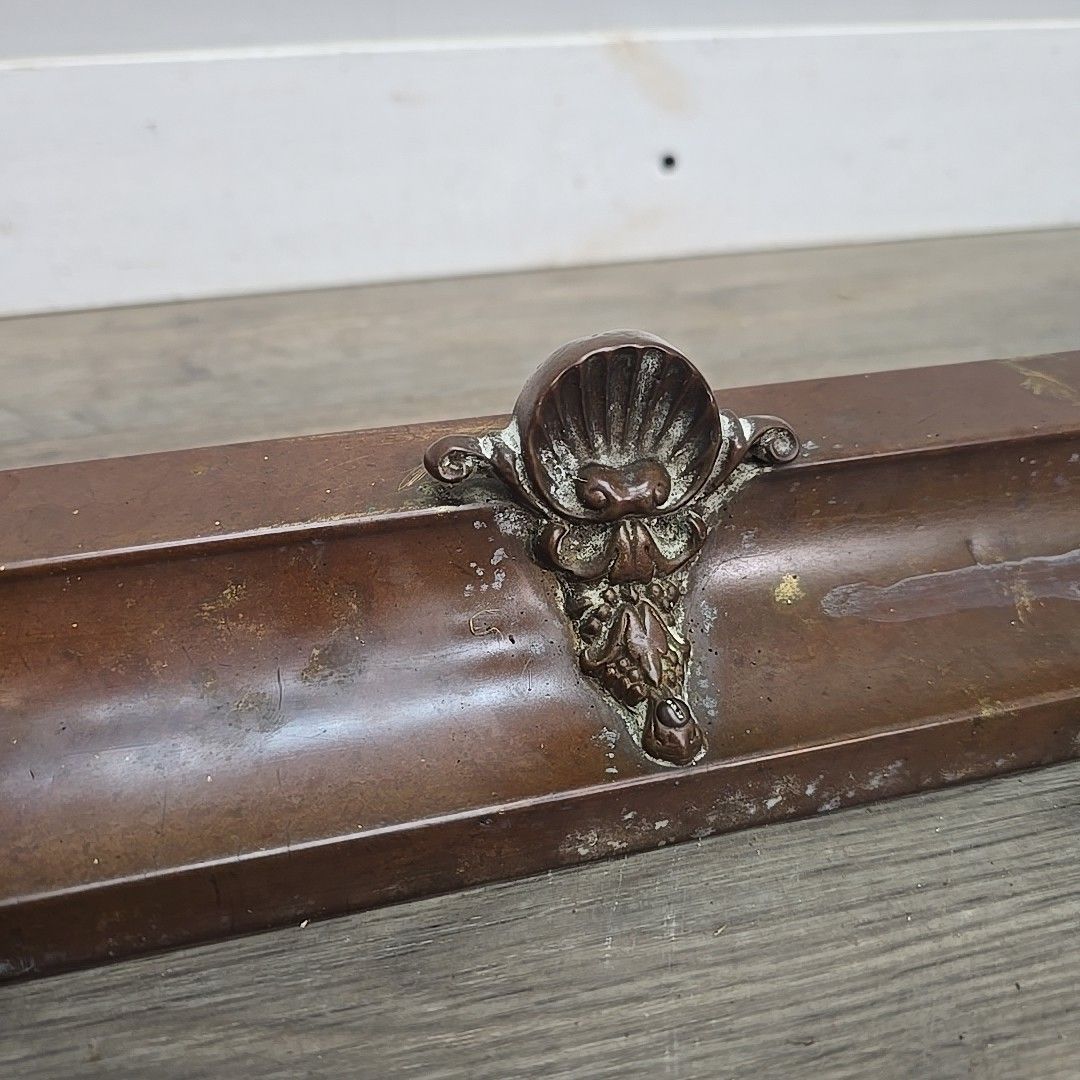 Antique Fireplace Fender Kerb Hearth Fire Side  Neoclassical Detail Casting photo vintage