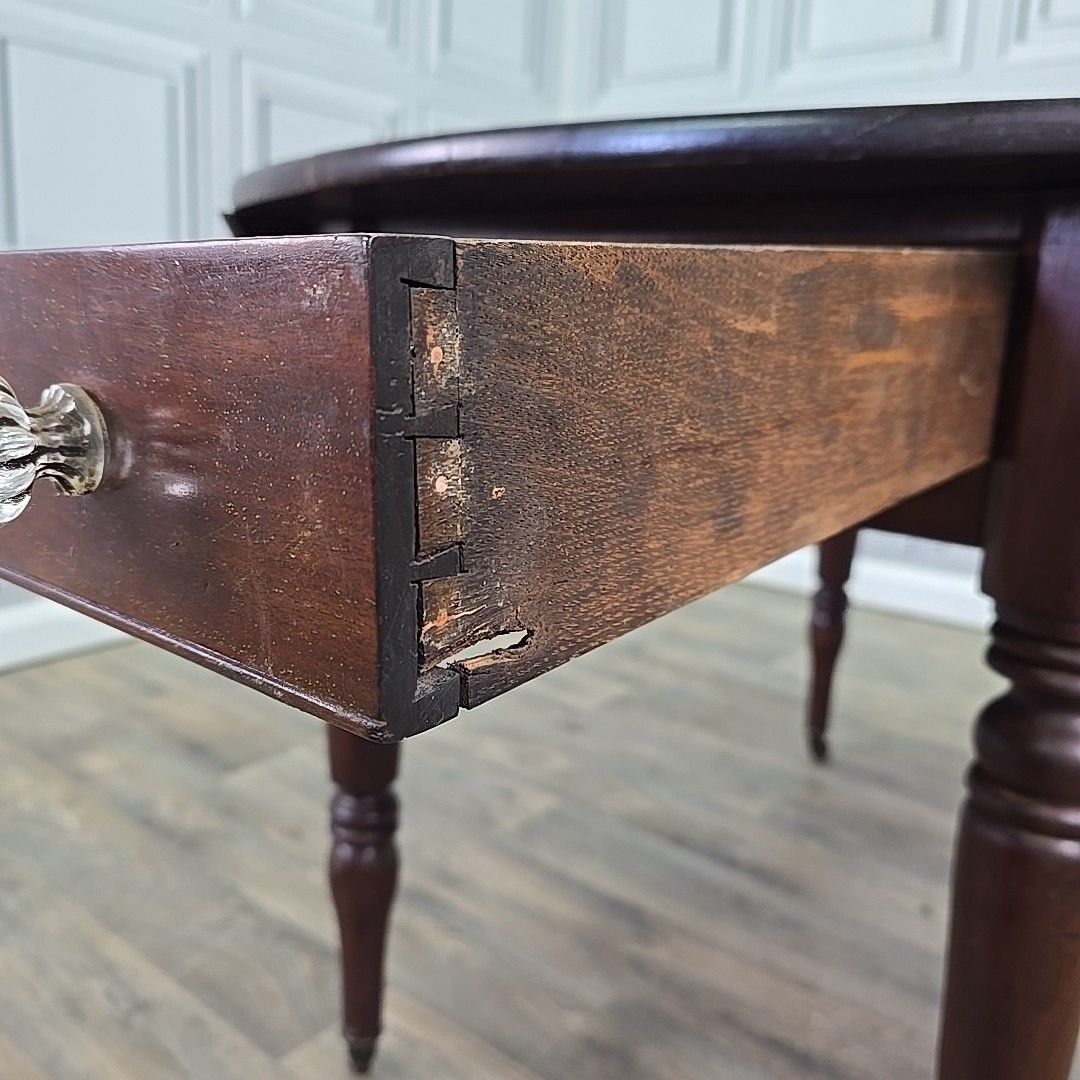 Antique Mahogany Pembroke Table – Georgian Victorian Drop Leaf Centre Drawers photo vinterior