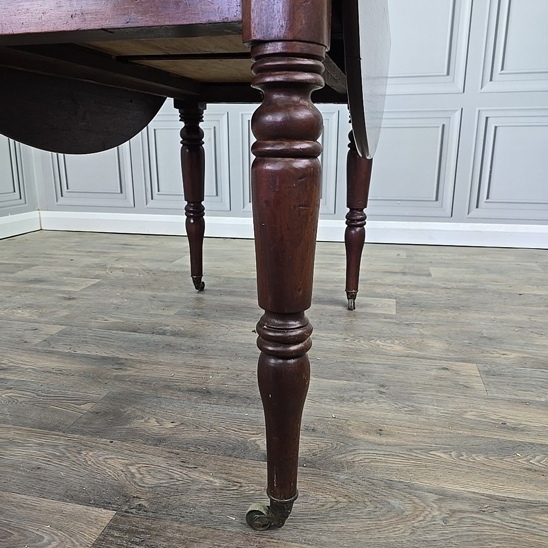 Antique Mahogany Pembroke Table – Georgian Victorian Drop Leaf Centre Drawers photo vintage
