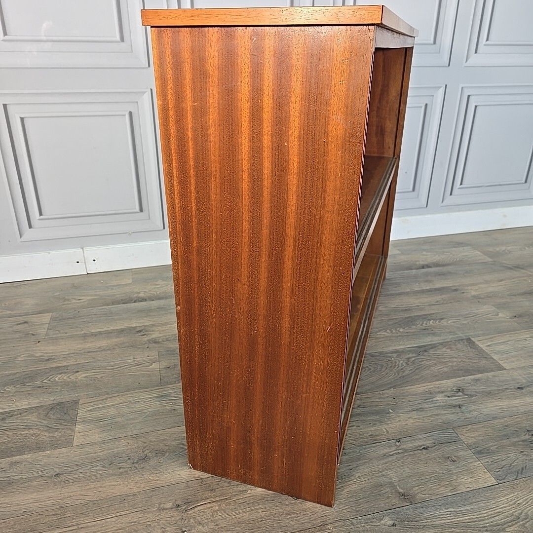 Furniture Vintage Mahogany Bookcase – Retro Shelf Library Shelves Mid Century Wooden photo