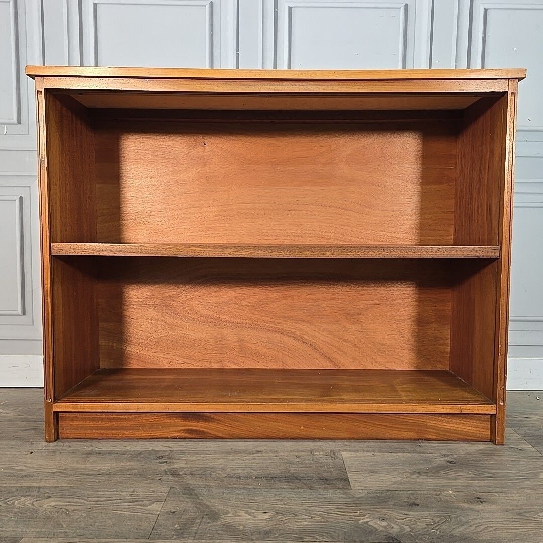 photo vinterior Vintage Mahogany Bookcase – Retro Shelf Library Shelves Mid Century Wooden