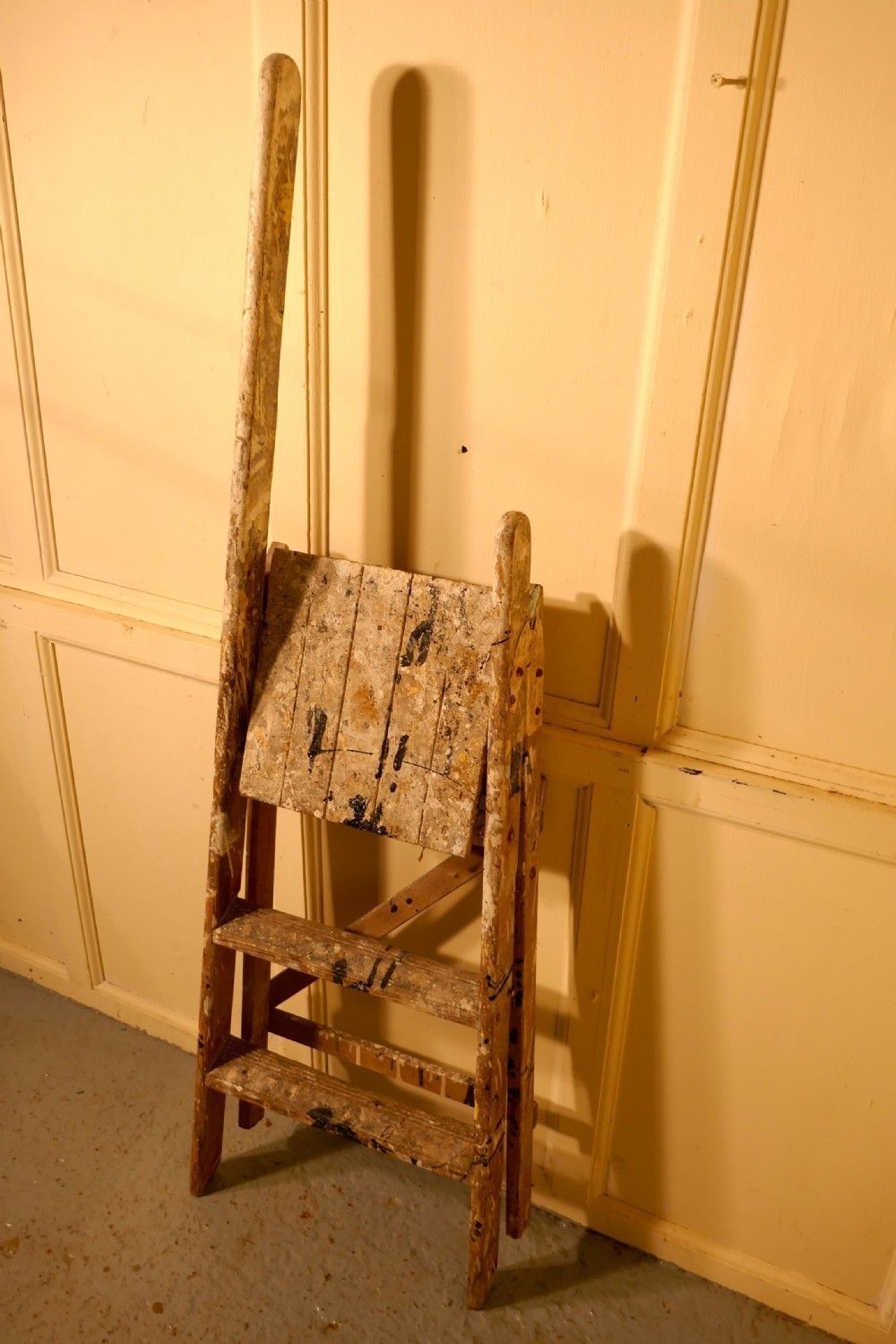 Victorian Paint Splattered Step Ladder Or Kitchen Steps photo for sale