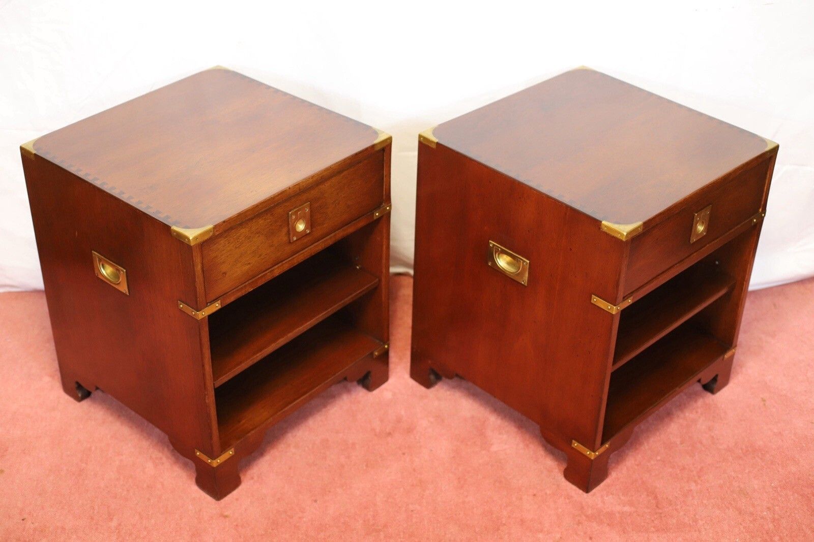 Kennedy Of Ipswich For Harrods Stunning Set Of Two Military Campaign Nightstand photo furniture