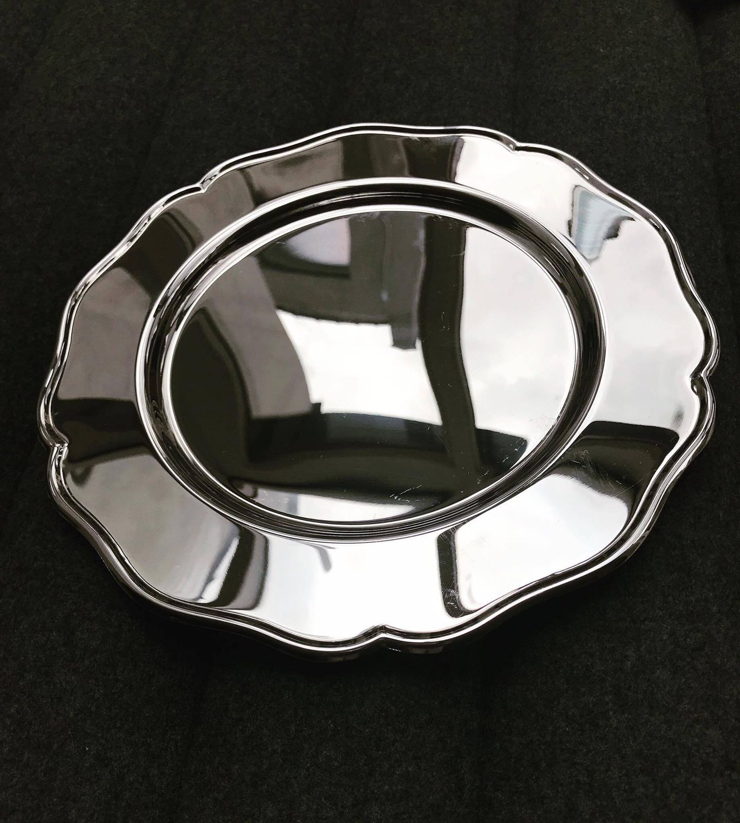 Jean Couzon Stainless Steel Charger Plates: Mid Century Modern Dinner (Set Of 3)