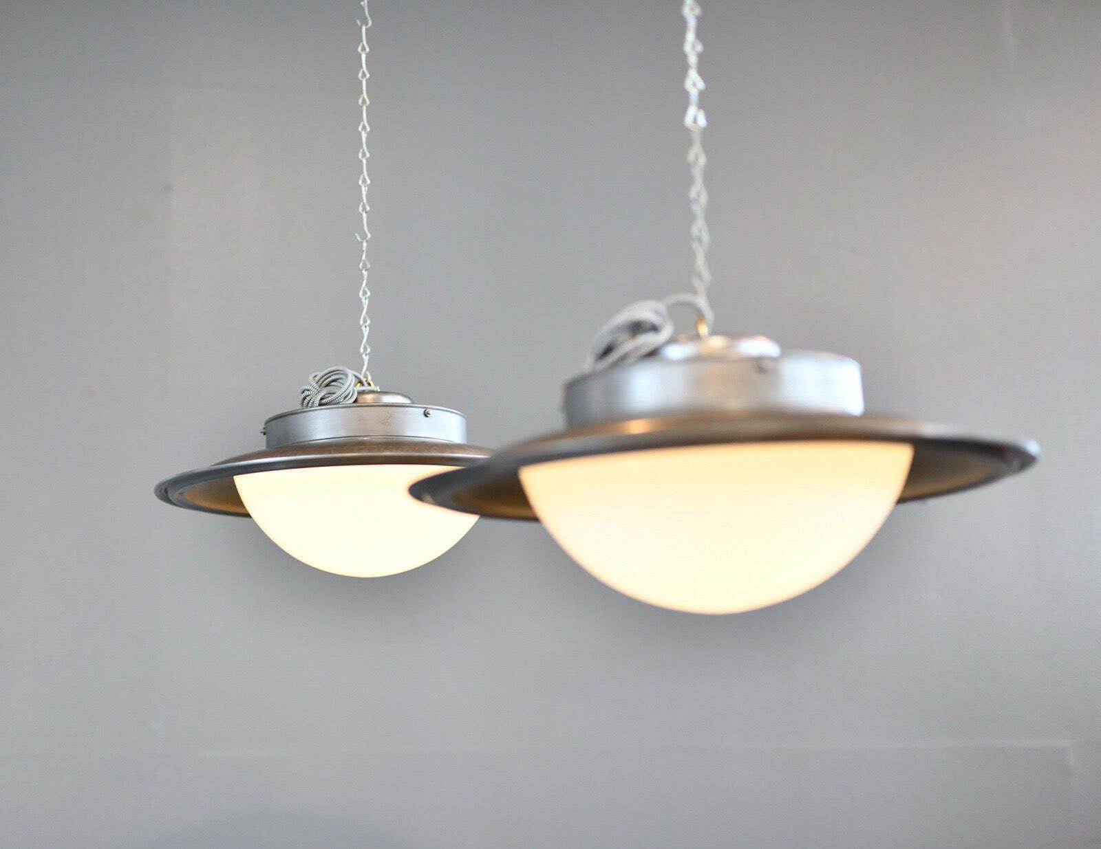 Ufo Pendant Lights By Adolf Meyer For Zeiss Ikon Circa 1930s photo furniture
