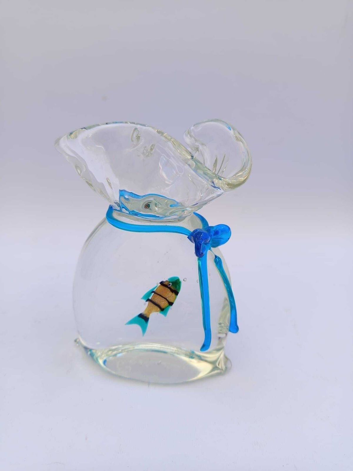 Vittorio Costantini Bag With Rare Vintage Murano Glass Fish Aquarium