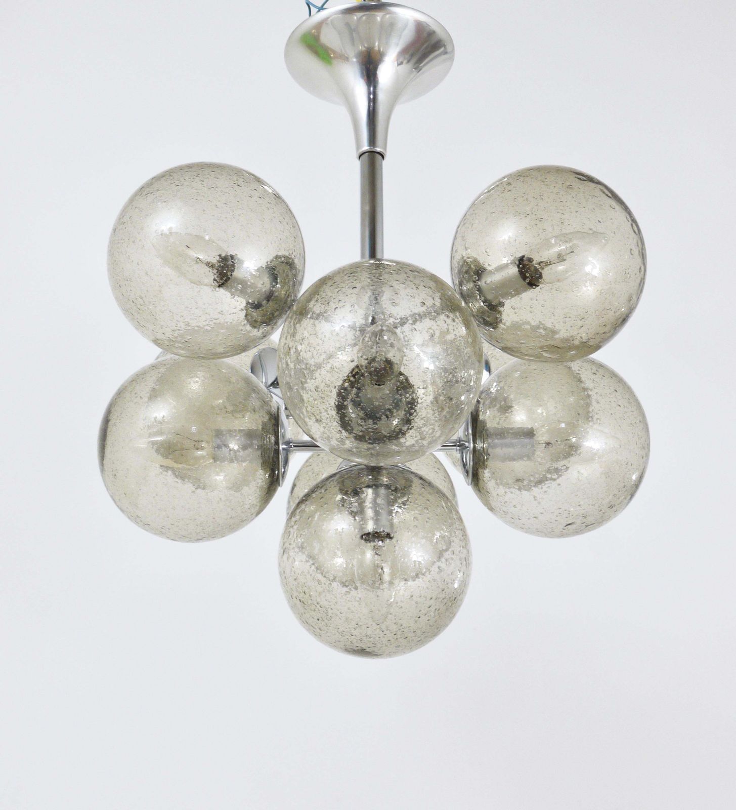 E. R. Nele Temde Atomic Sputnik Chandelier Chromed Space Age Tulip Pendant Lamp photo buy