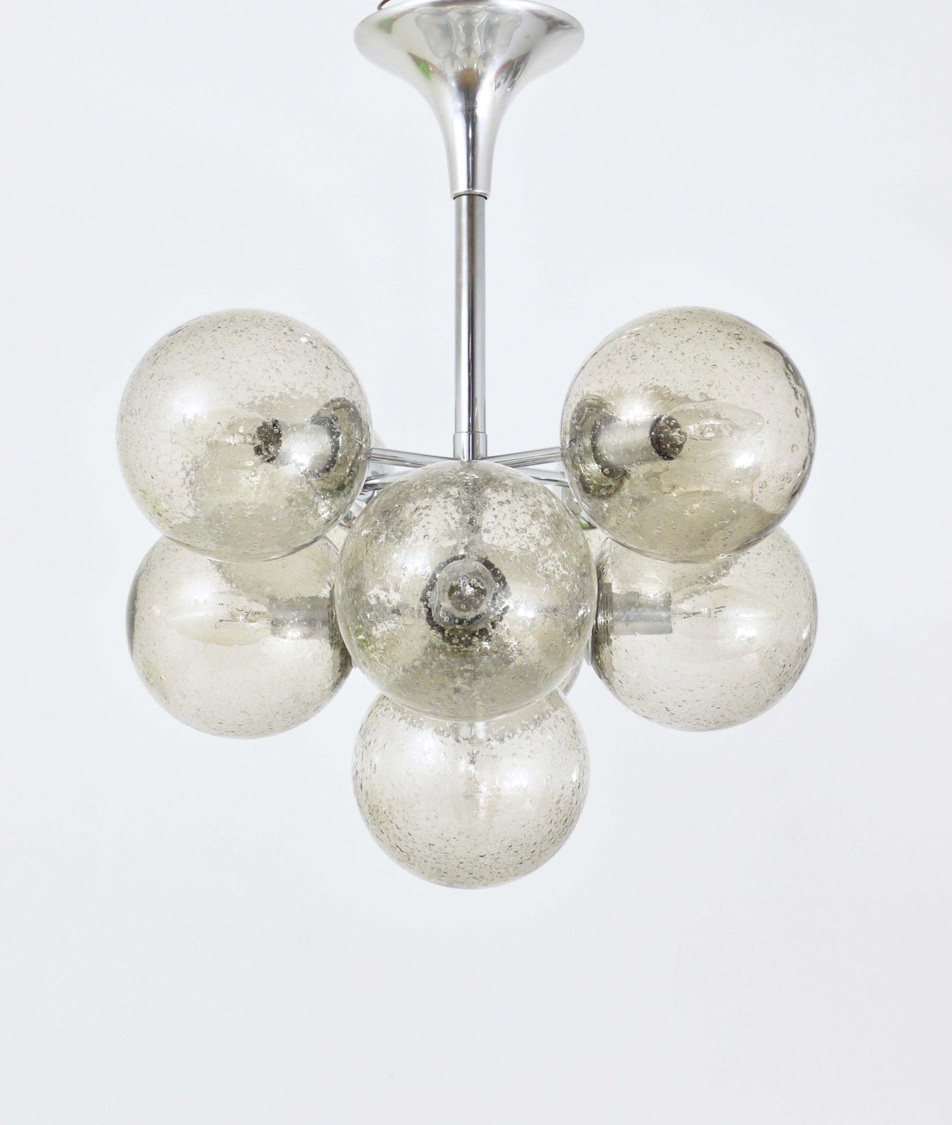 Lighting E. R. Nele Temde Atomic Sputnik Chandelier Chromed Space Age Tulip Pendant Lamp photo