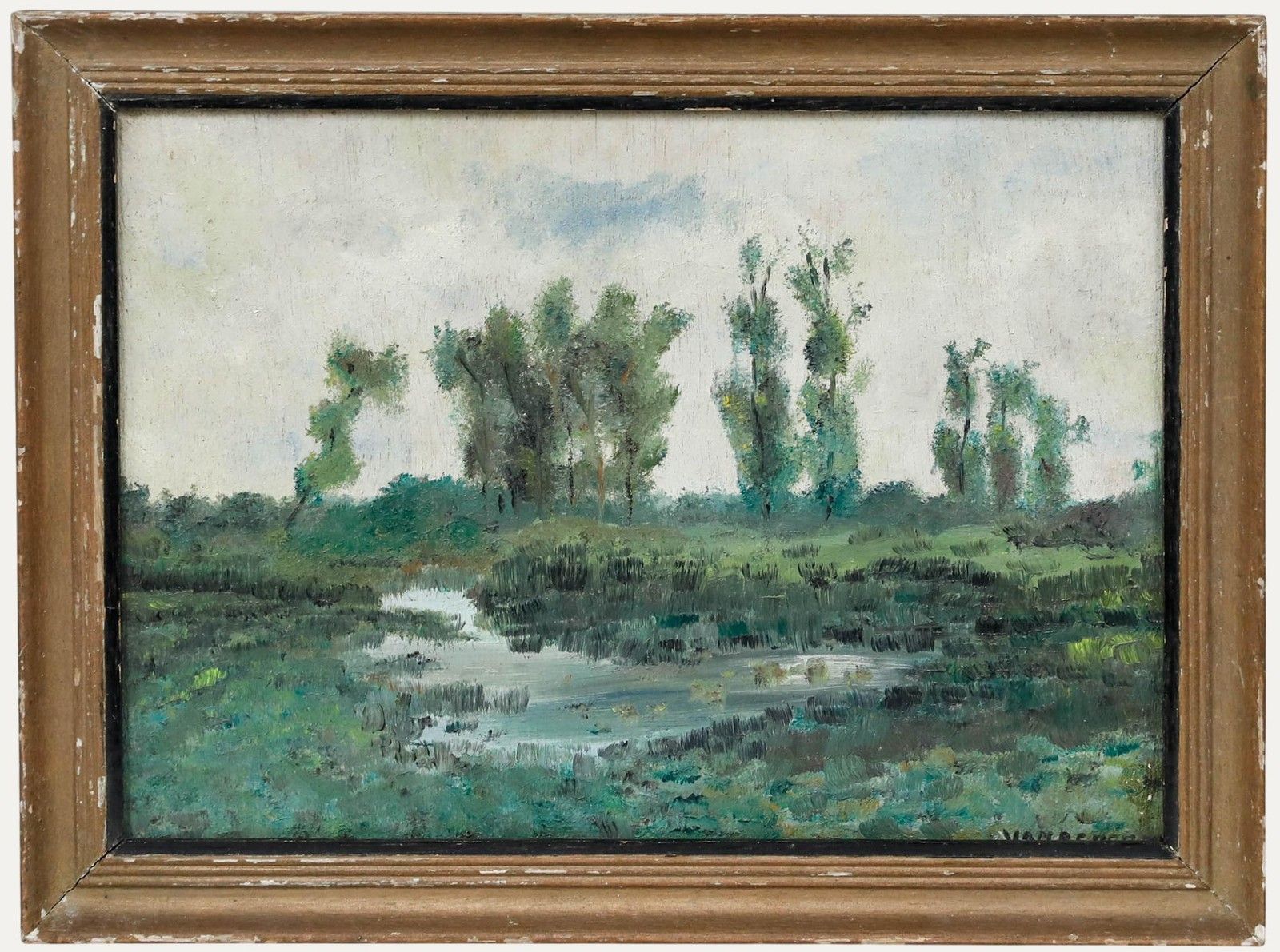 Vanbeveren Early 20th Century Oil, By The Pond