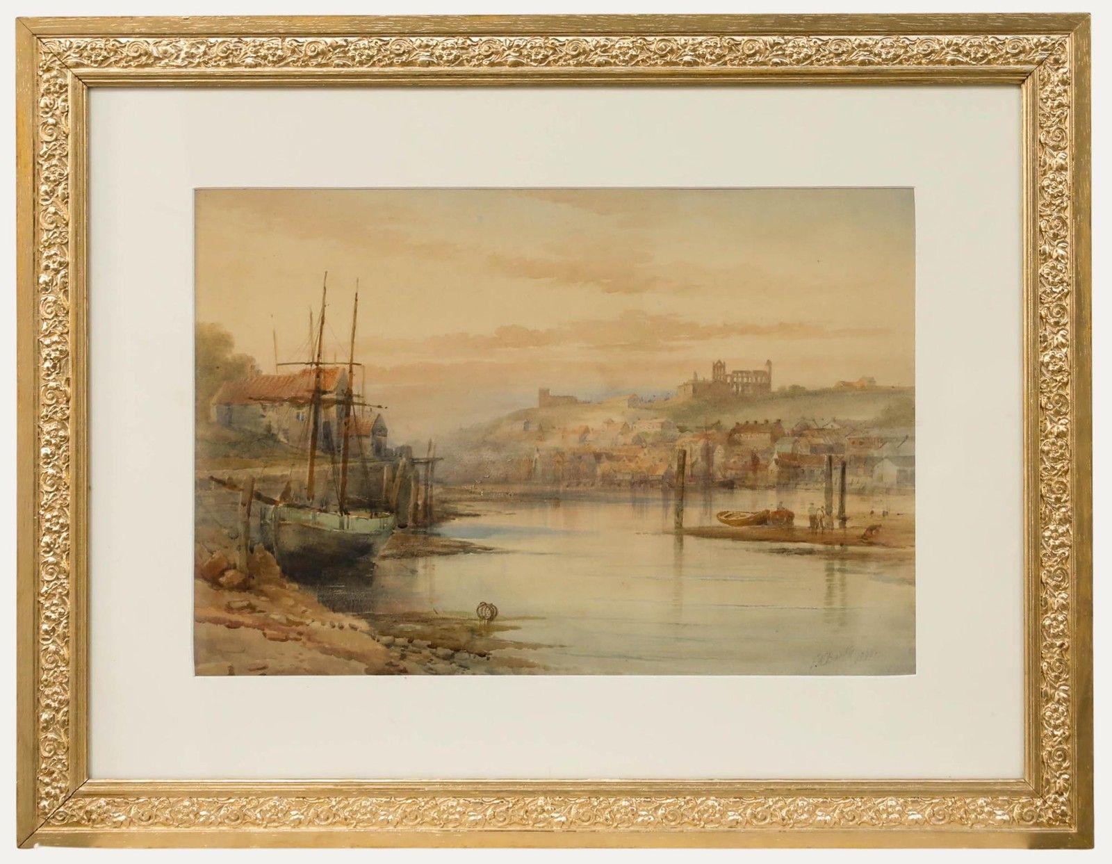 Fredrick William Booty (1840 1924) Watercolour, Evening On The River Esk