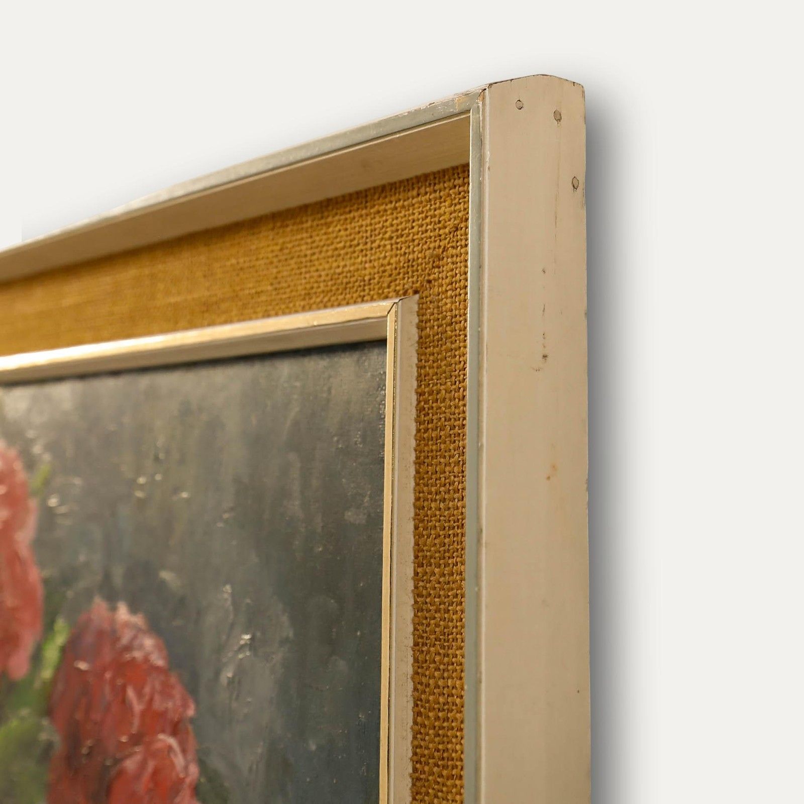 M. Williams Framed 20th Century Oil, Still Life Of Peonies photo 395.0