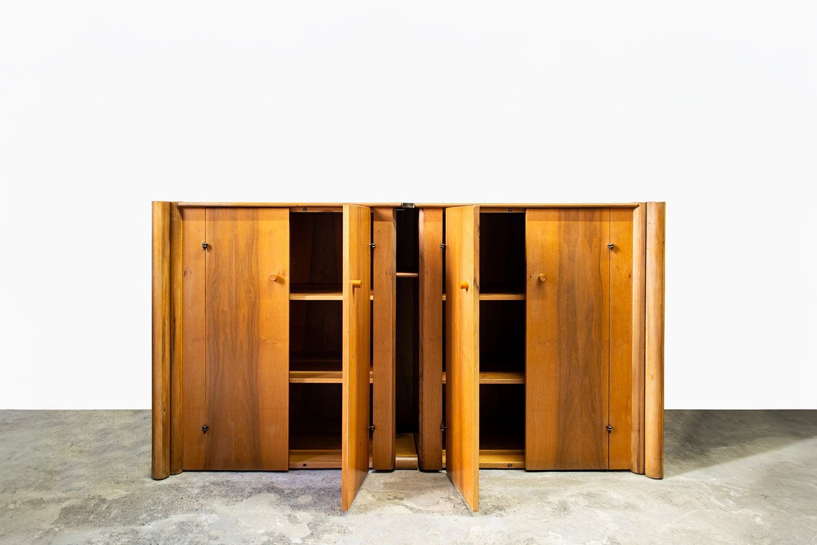 Scuderia Horizontal Four Door Walnut Sideboard By Carlo Scarpa For Bernini Italia, 1977 photo furniture
