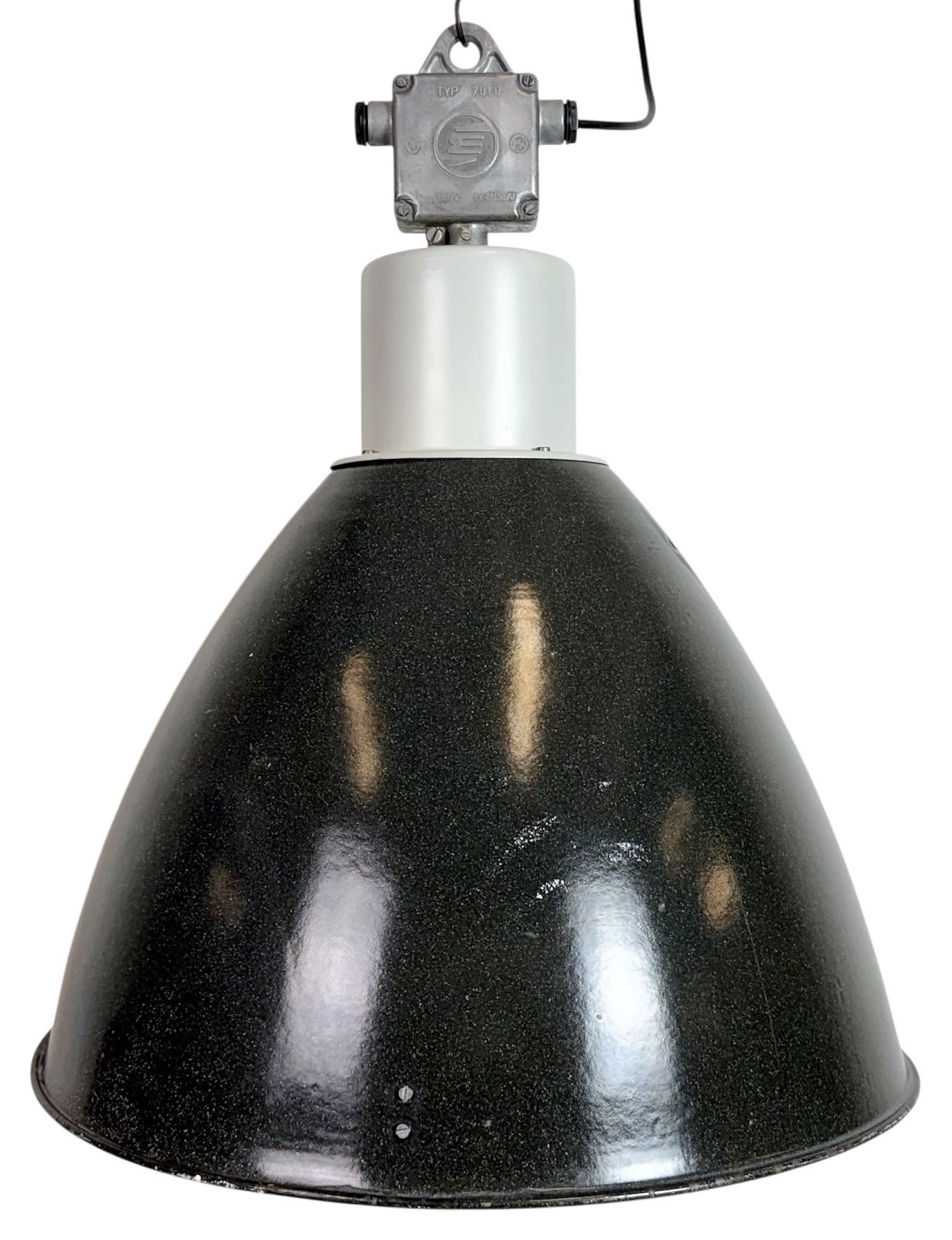 Large Industrial Enamel Factory Pendant Lamp From Elektrosvit, 1960s, 49x
