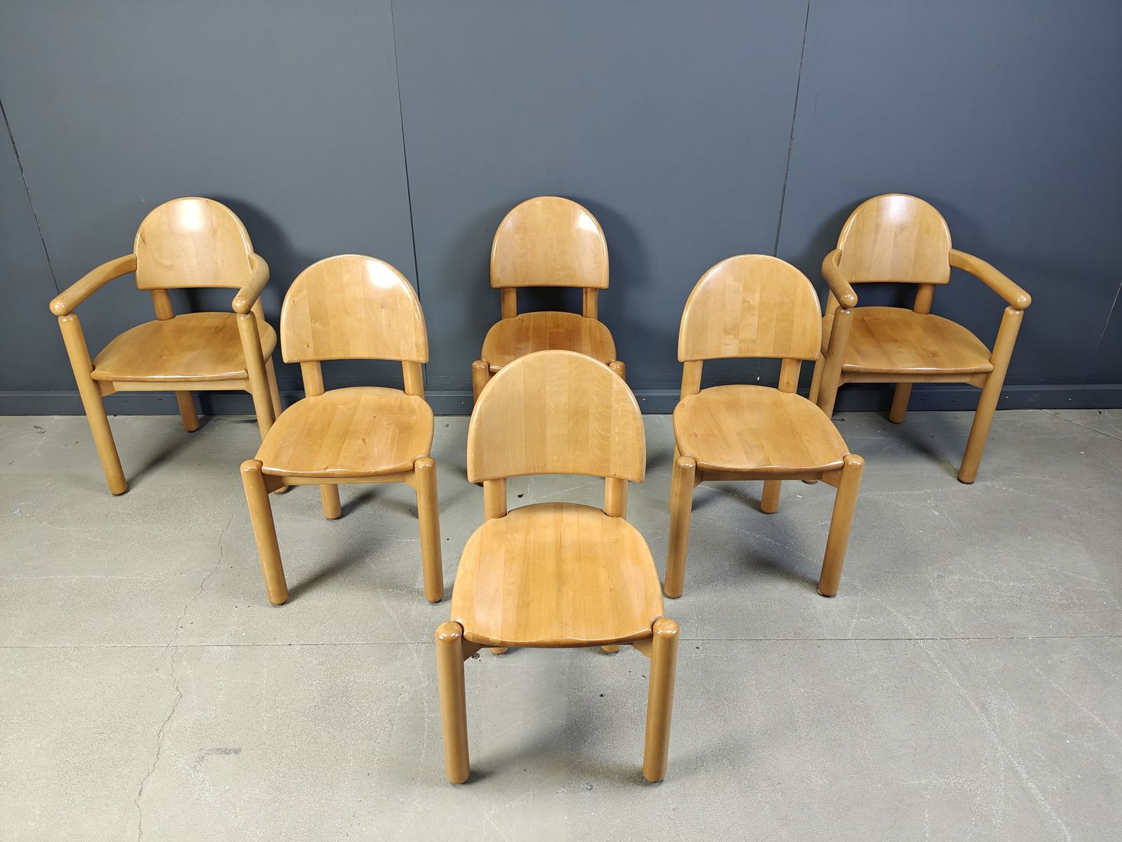photo for sale Set Of 6 Scandinavian Dining Chairs By Rainer Daumiller, 1980s