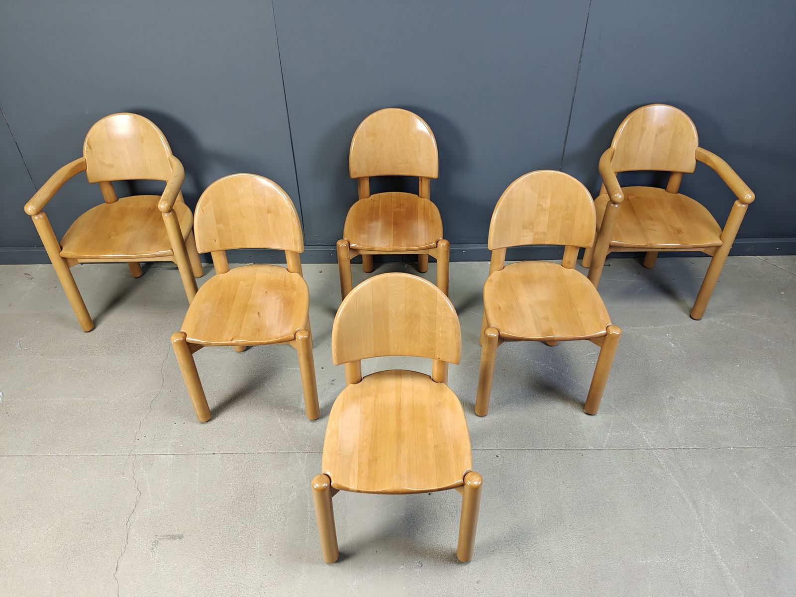 Furniture Set Of 6 Scandinavian Dining Chairs By Rainer Daumiller, 1980s photo