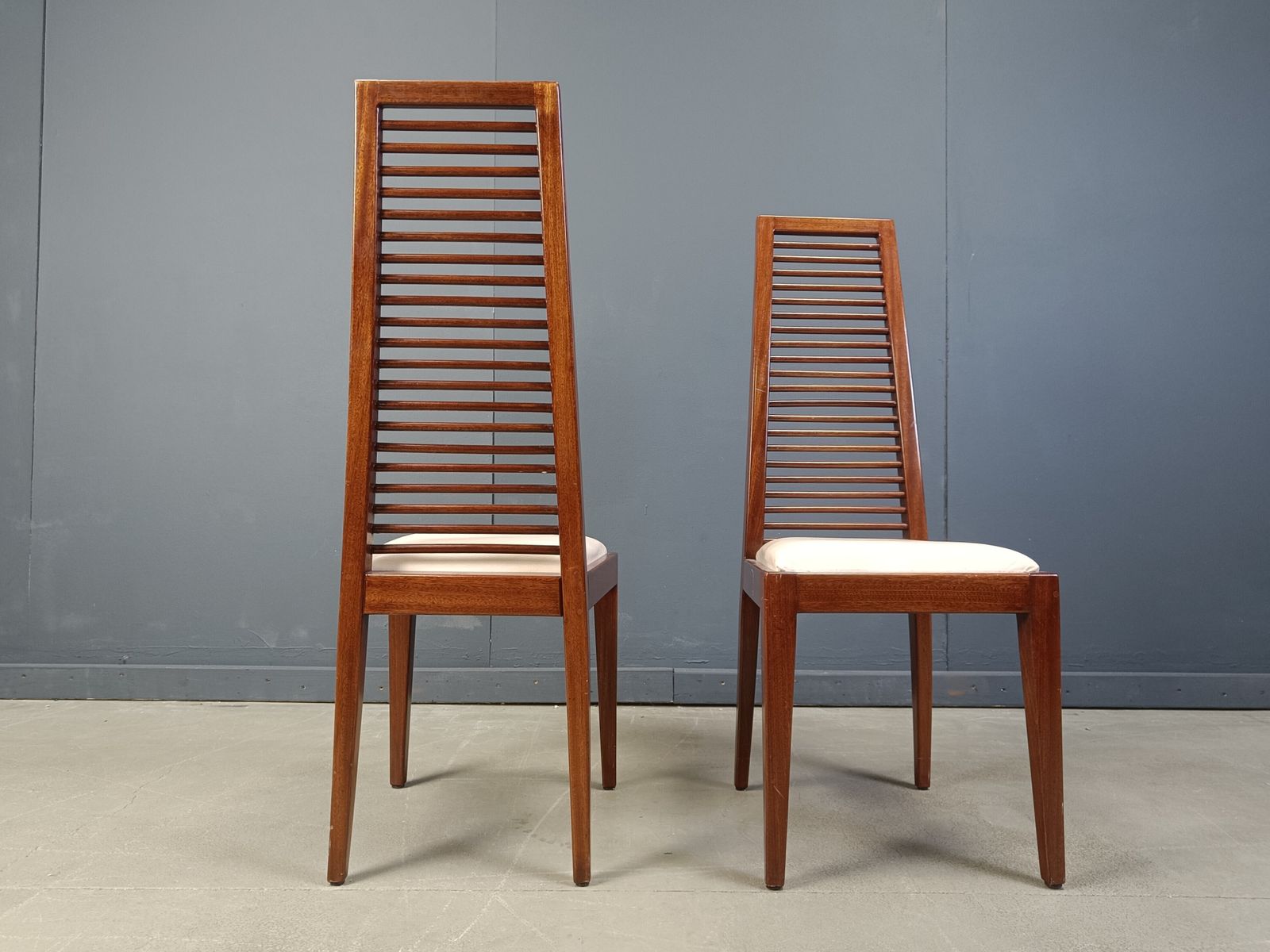 Set Of 8 Italian High Back Dining Chairs, 1980s photo buy