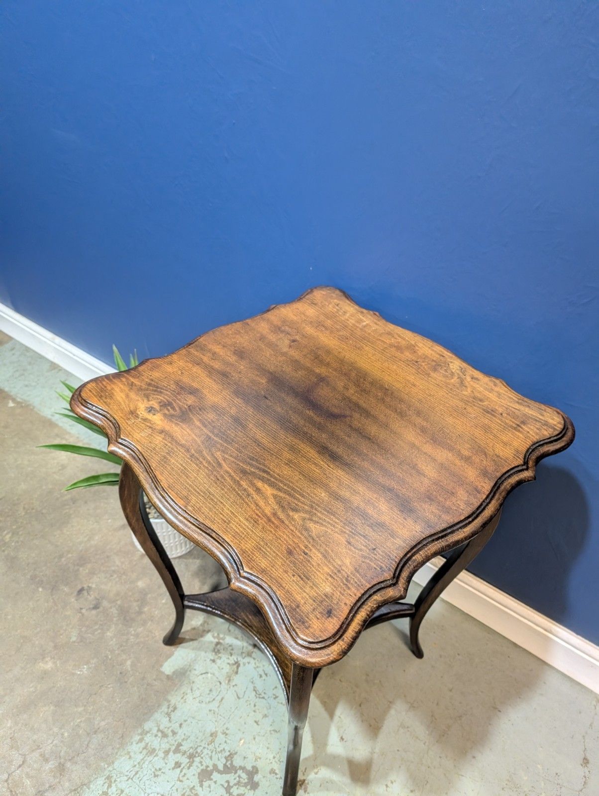 Antique Edwardian Mahogany Two Tier Side Table End Wine Plant Stand Vintage photo Furniture