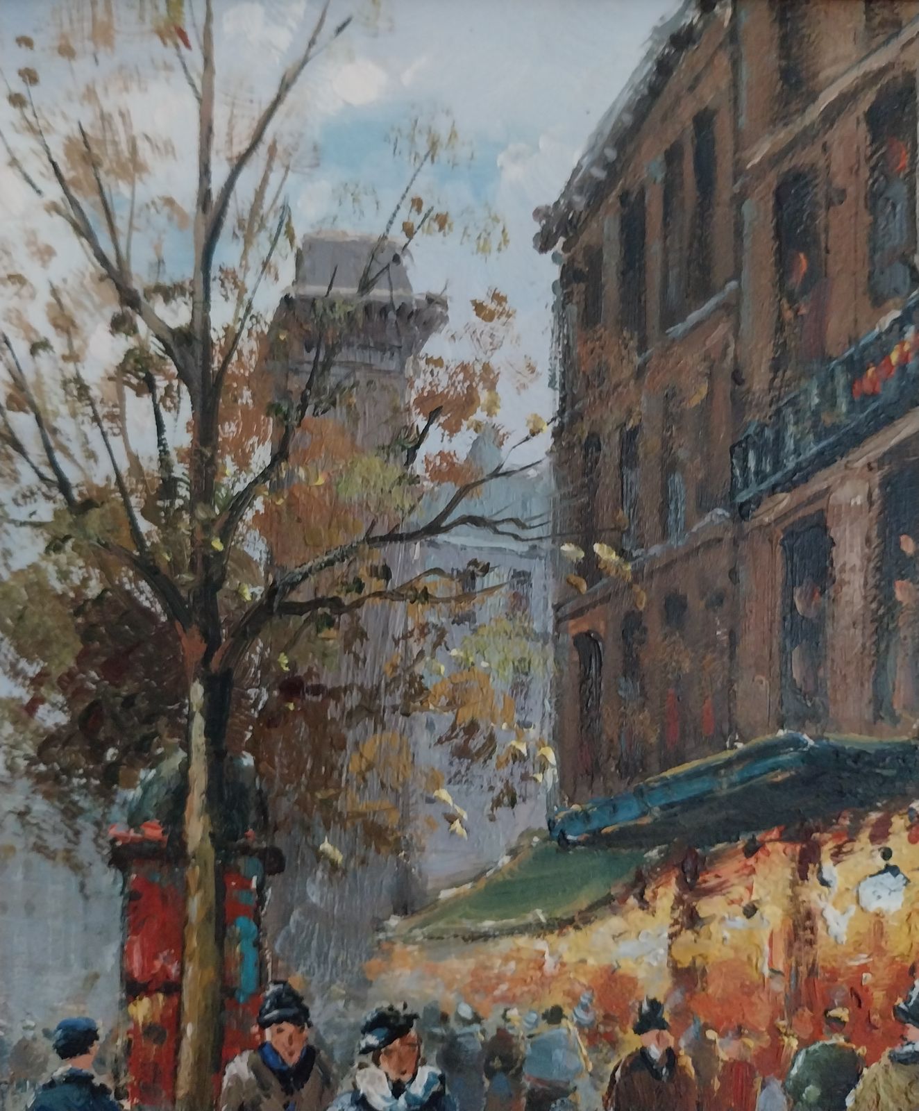 Impressionist Oil Painting Parisian Street Scene photo Art