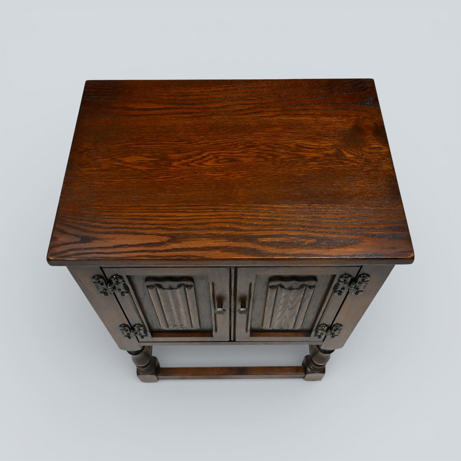 Furniture Old Charm Pedestal Cabinet Tudor Brown Free Delivery* photo