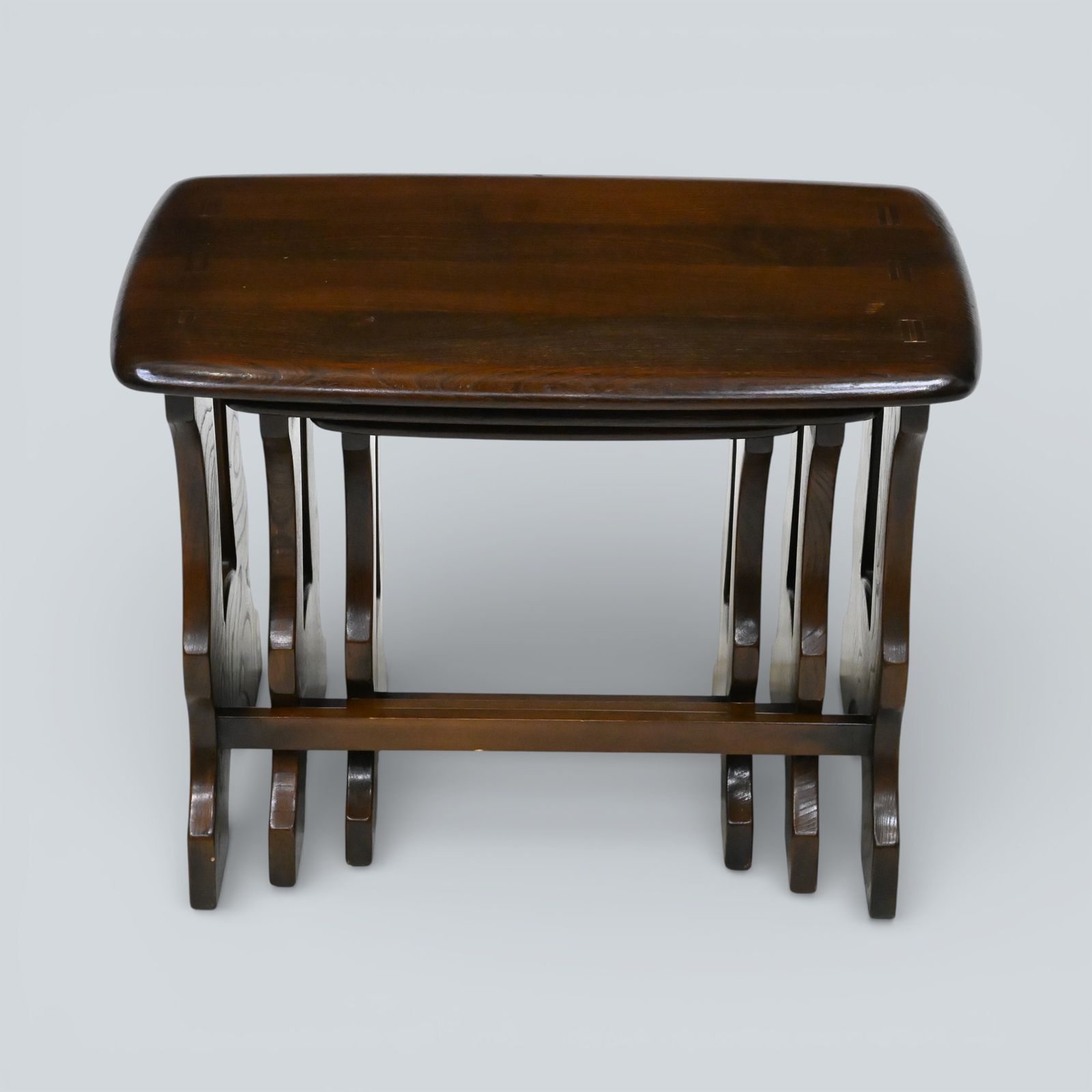 Ercol Nest Of 3 Tables Chantry Dark Finish 1970s Free Uk Delivery photo 287.0