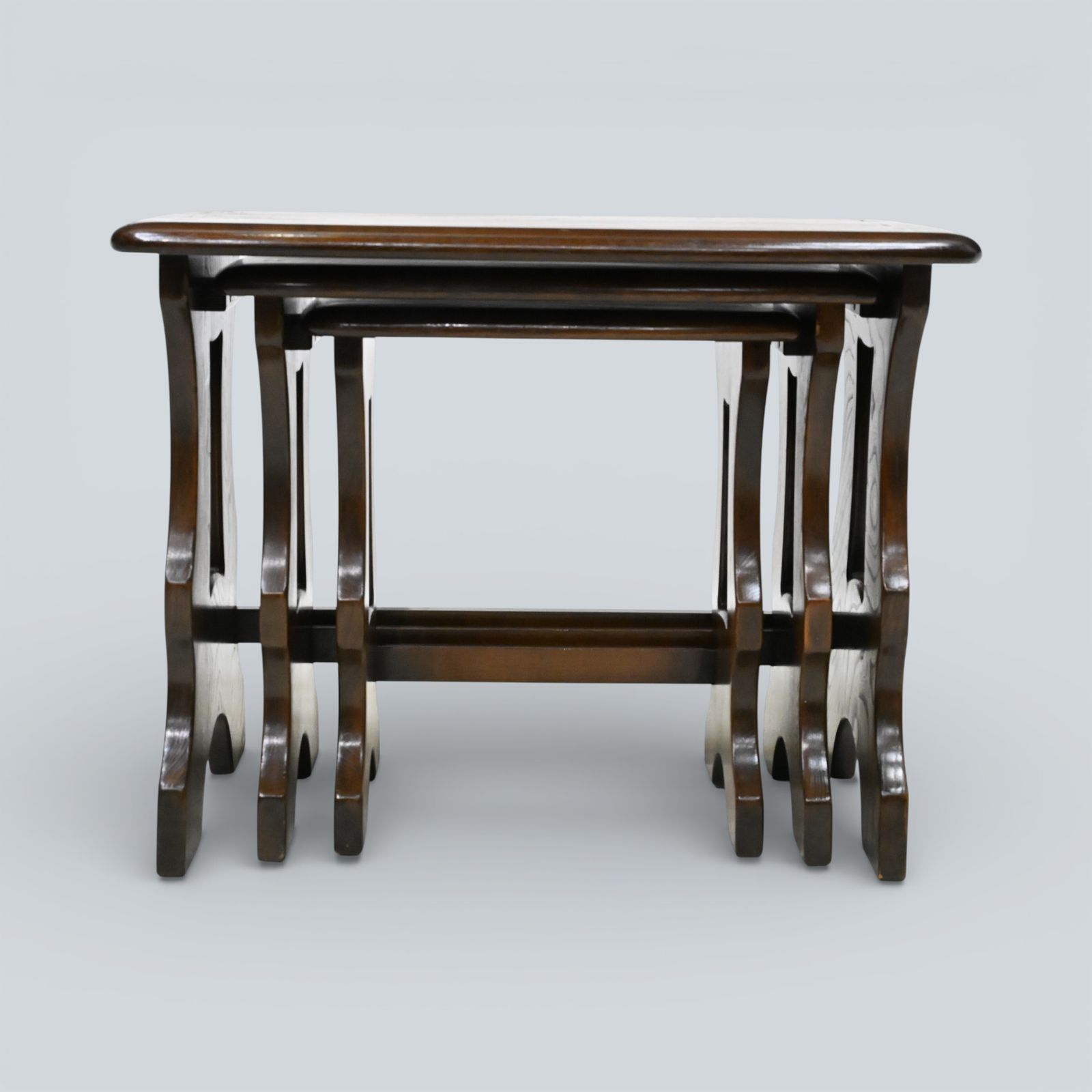 photo furniture Ercol Nest Of 3 Tables Chantry Dark Finish 1970s Free Uk Delivery