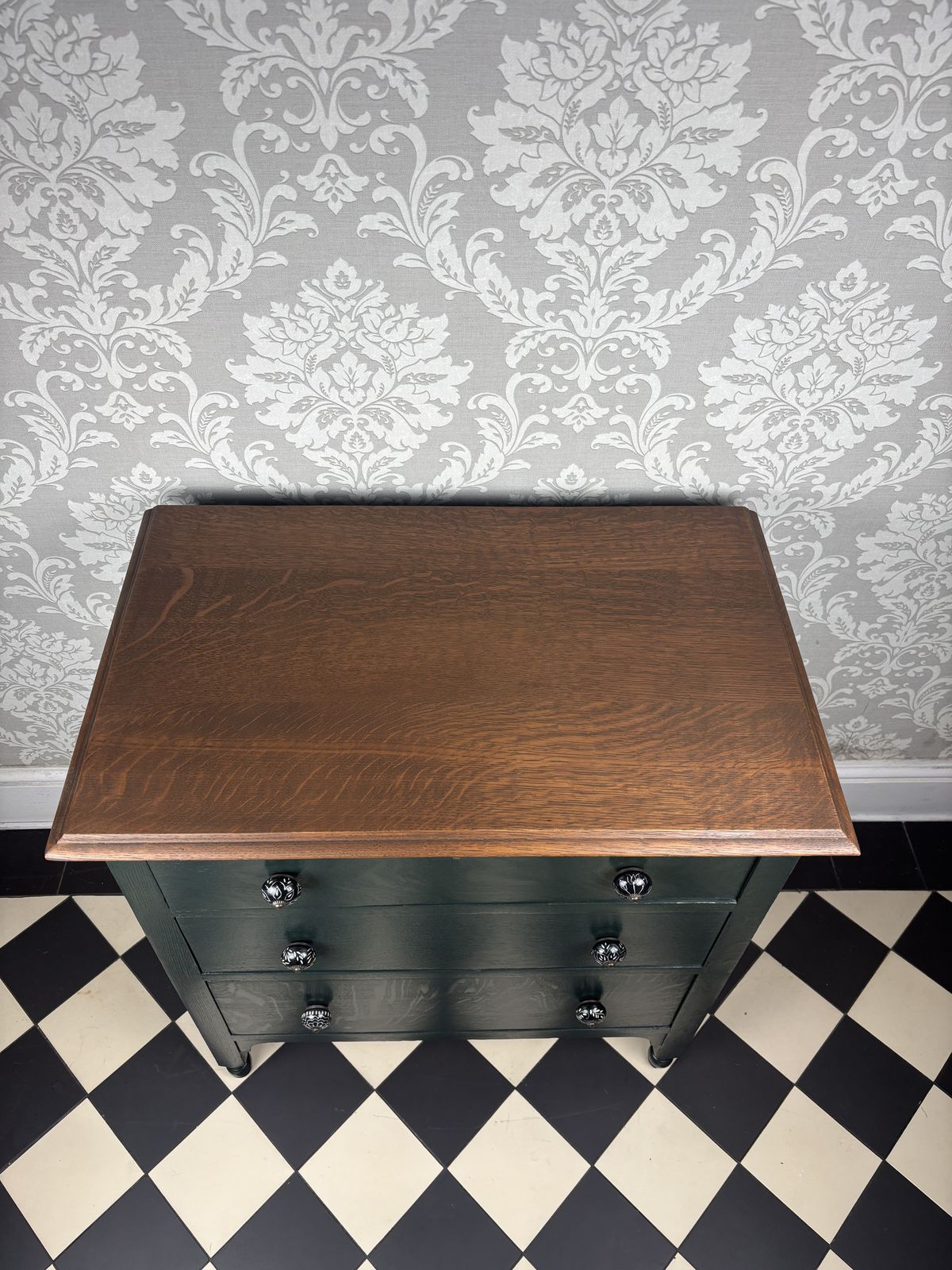 Solid English Oak Chest Of Drawers photo for sale